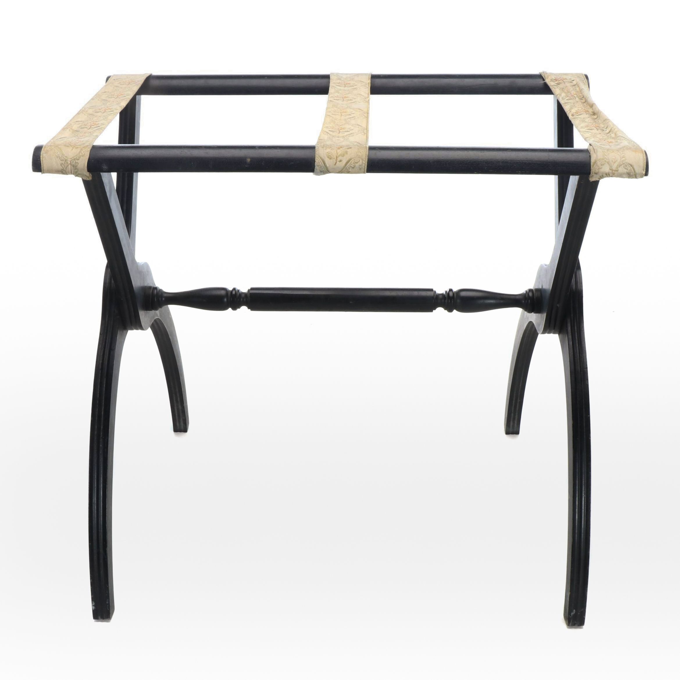 Regency Style Ebonized Wood Luggage Stand, Mid to Late 20th Century