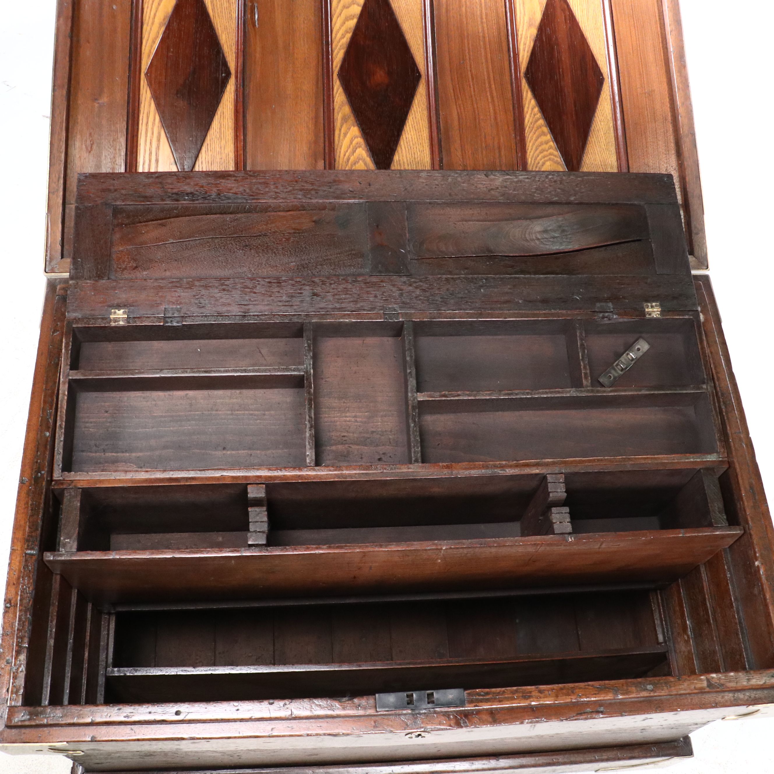 English Oak and Brass Lock Box, Late 19th to Early 20th Century