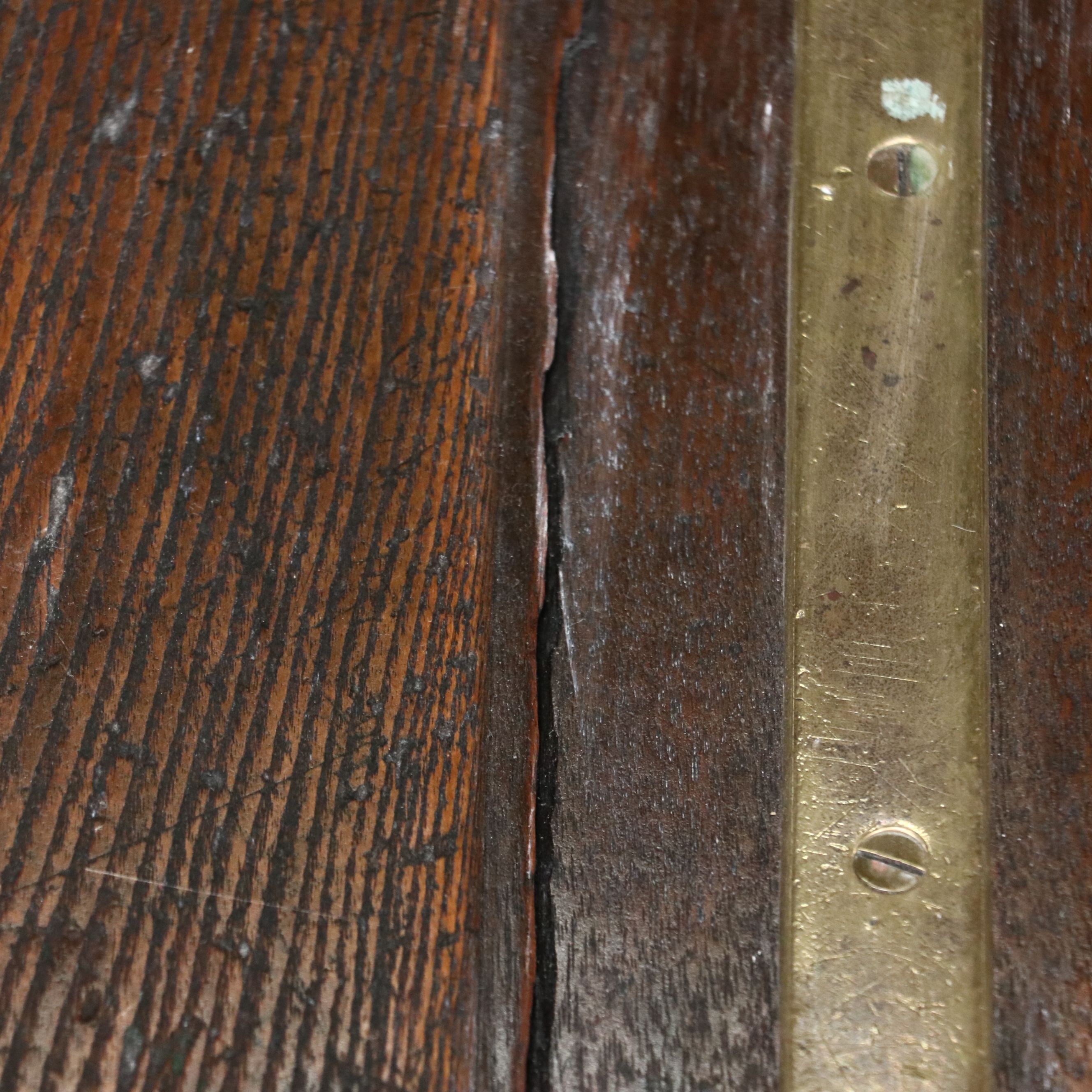 English Oak and Brass Lock Box, Late 19th to Early 20th Century