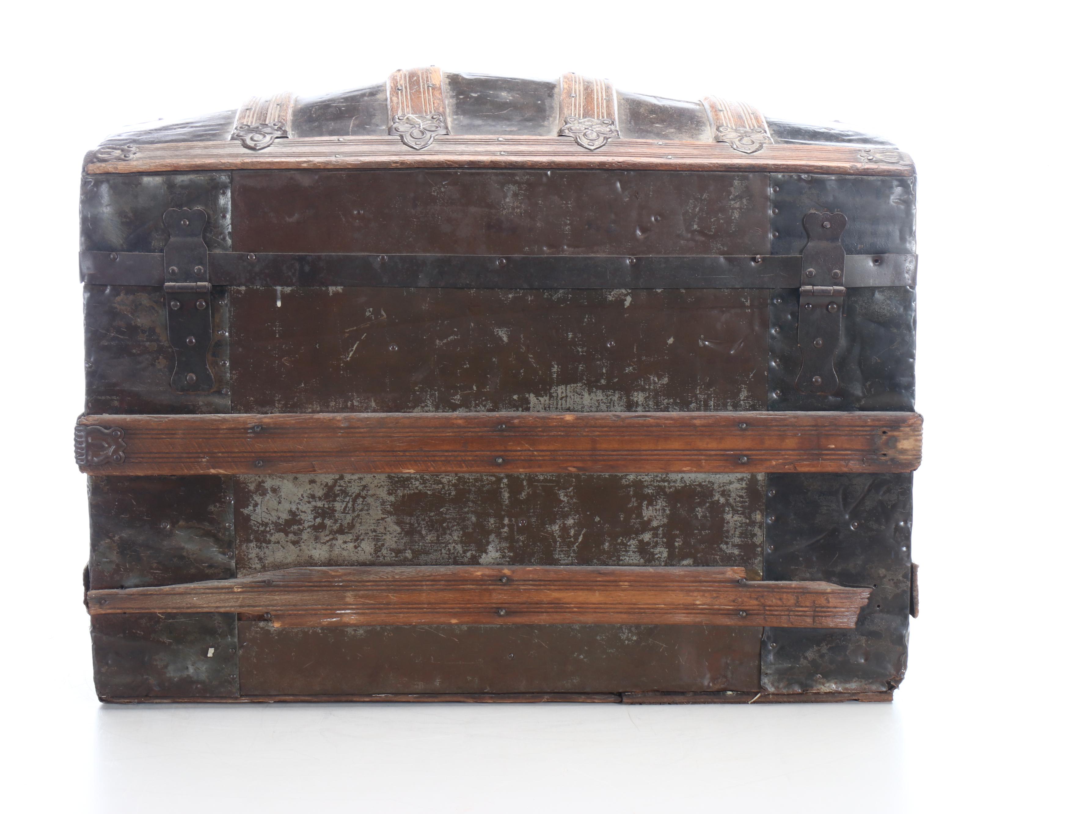Metal Clad Dome-Top Steamer Chest, Early 20th Century