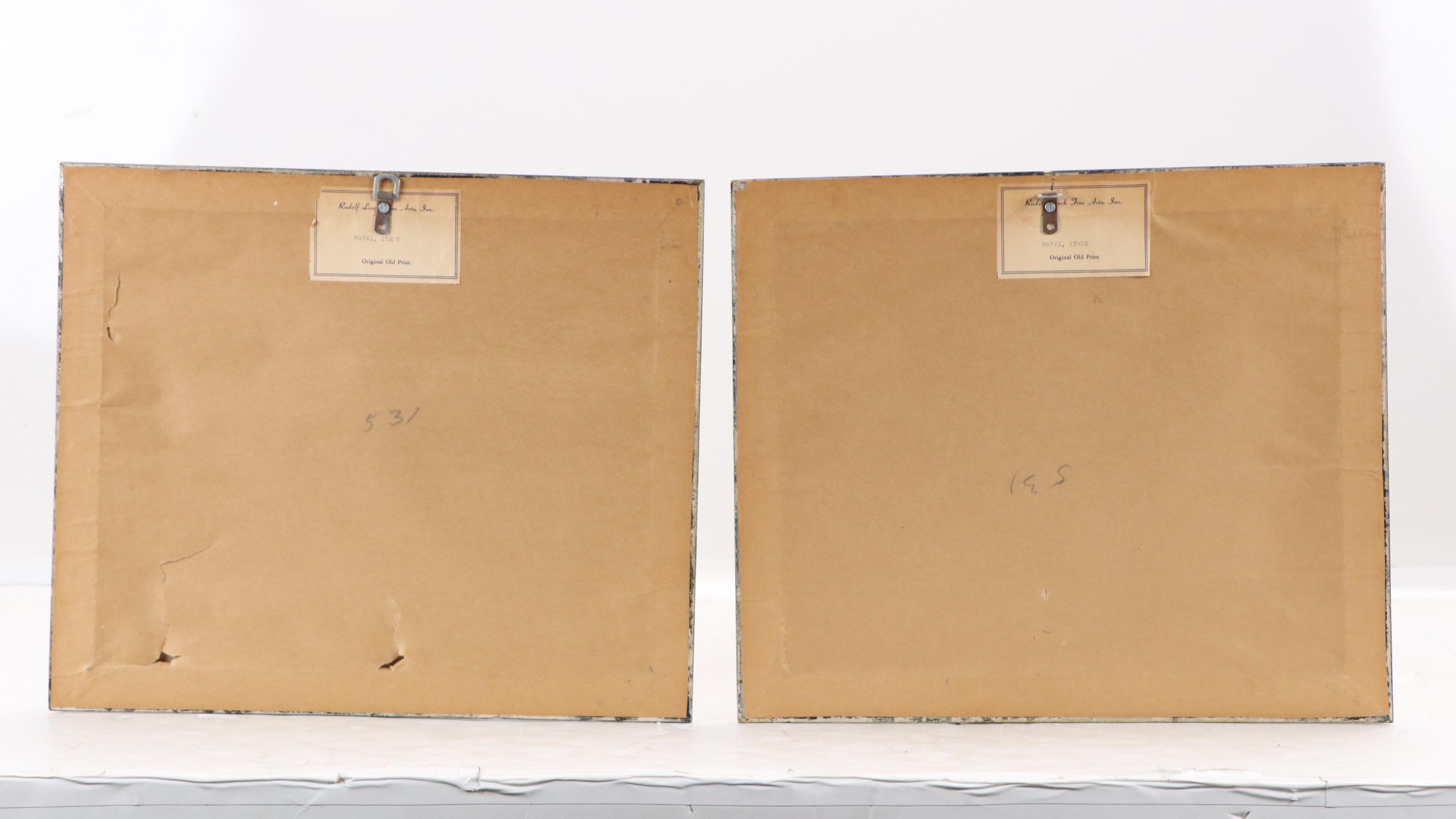 Hand-Colored Engravings After W. Brockedon "Cortona" and Other, 19th Century