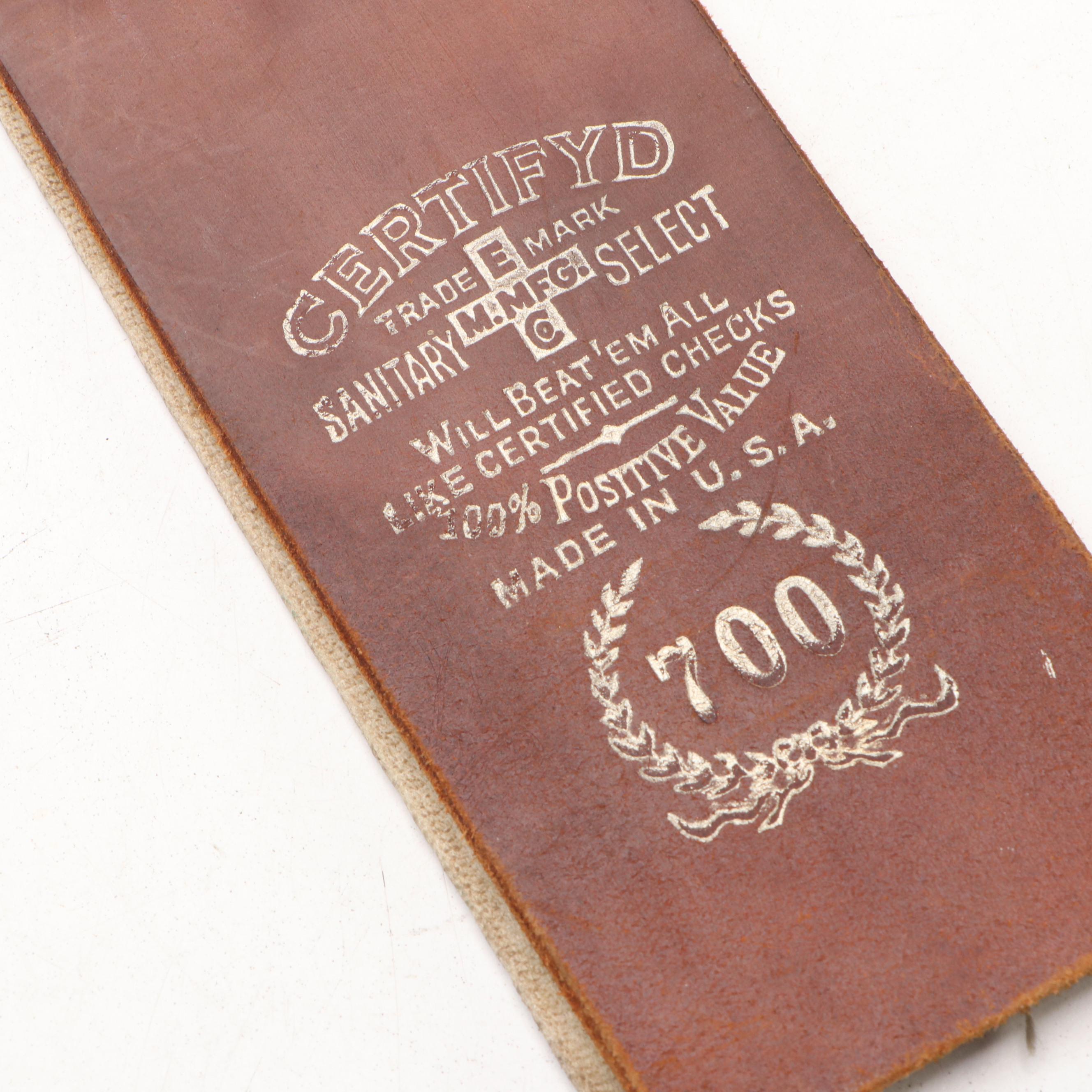 John Rieder Co. and E. Morris Leather Razor Strops and Pair of Western Spurs