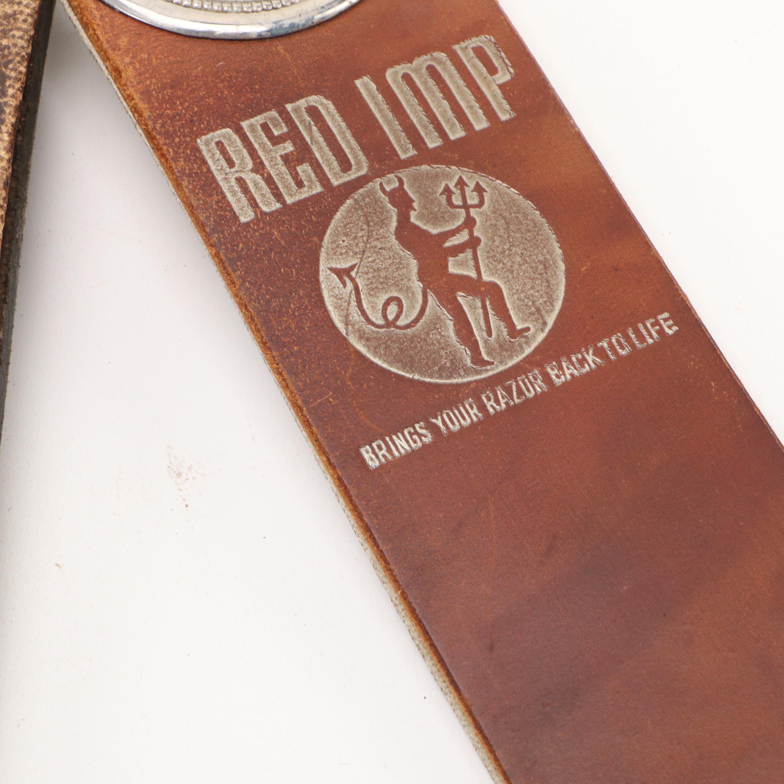 John Rieder Co. and E. Morris Leather Razor Strops and Pair of Western Spurs