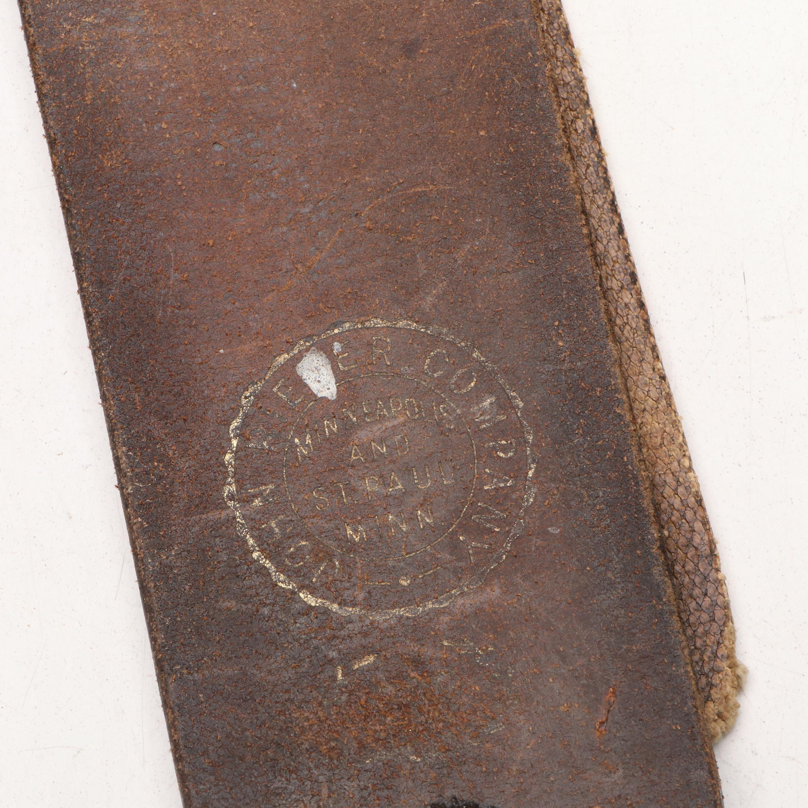 John Rieder Co. and E. Morris Leather Razor Strops and Pair of Western Spurs