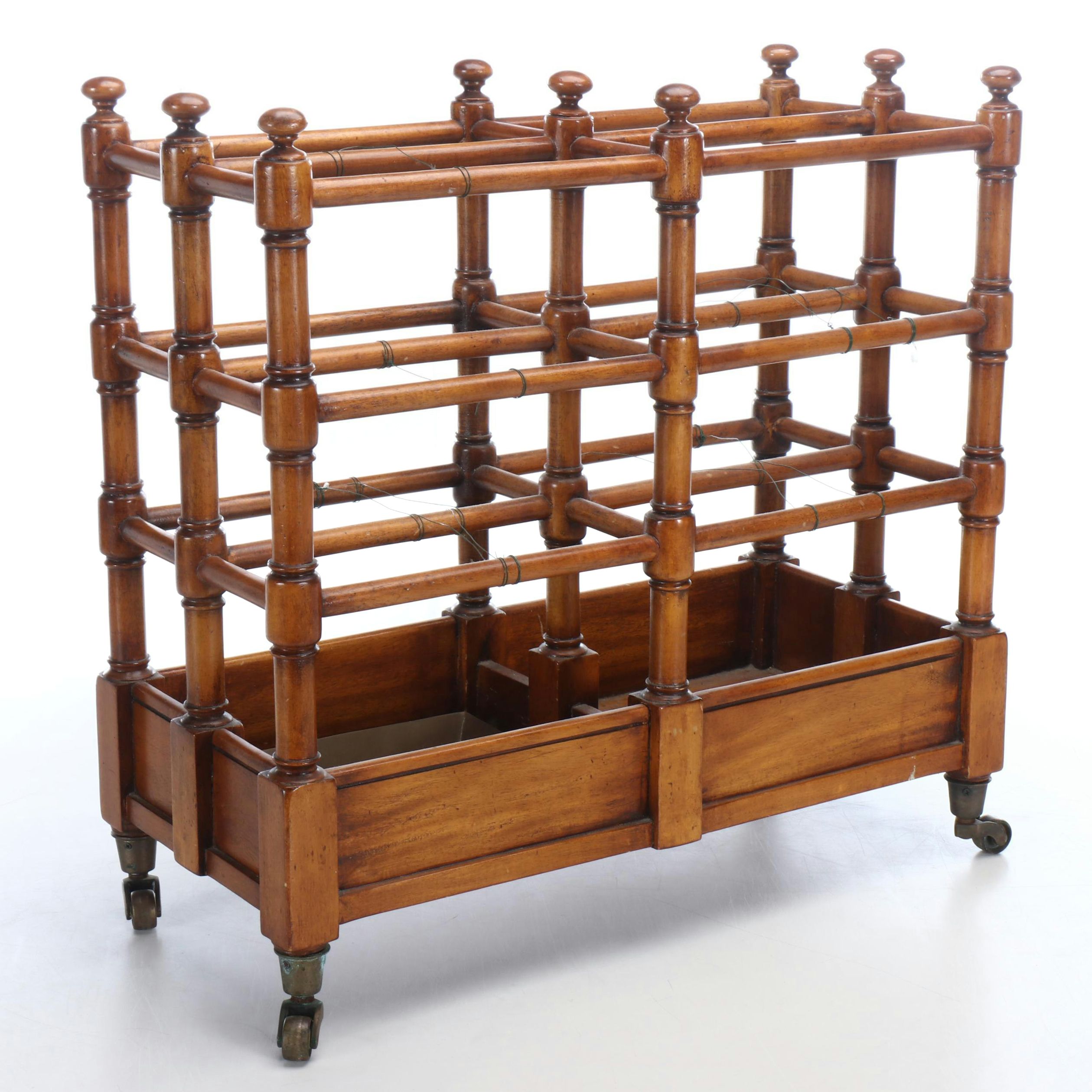 Turned Wood Magazine Rack