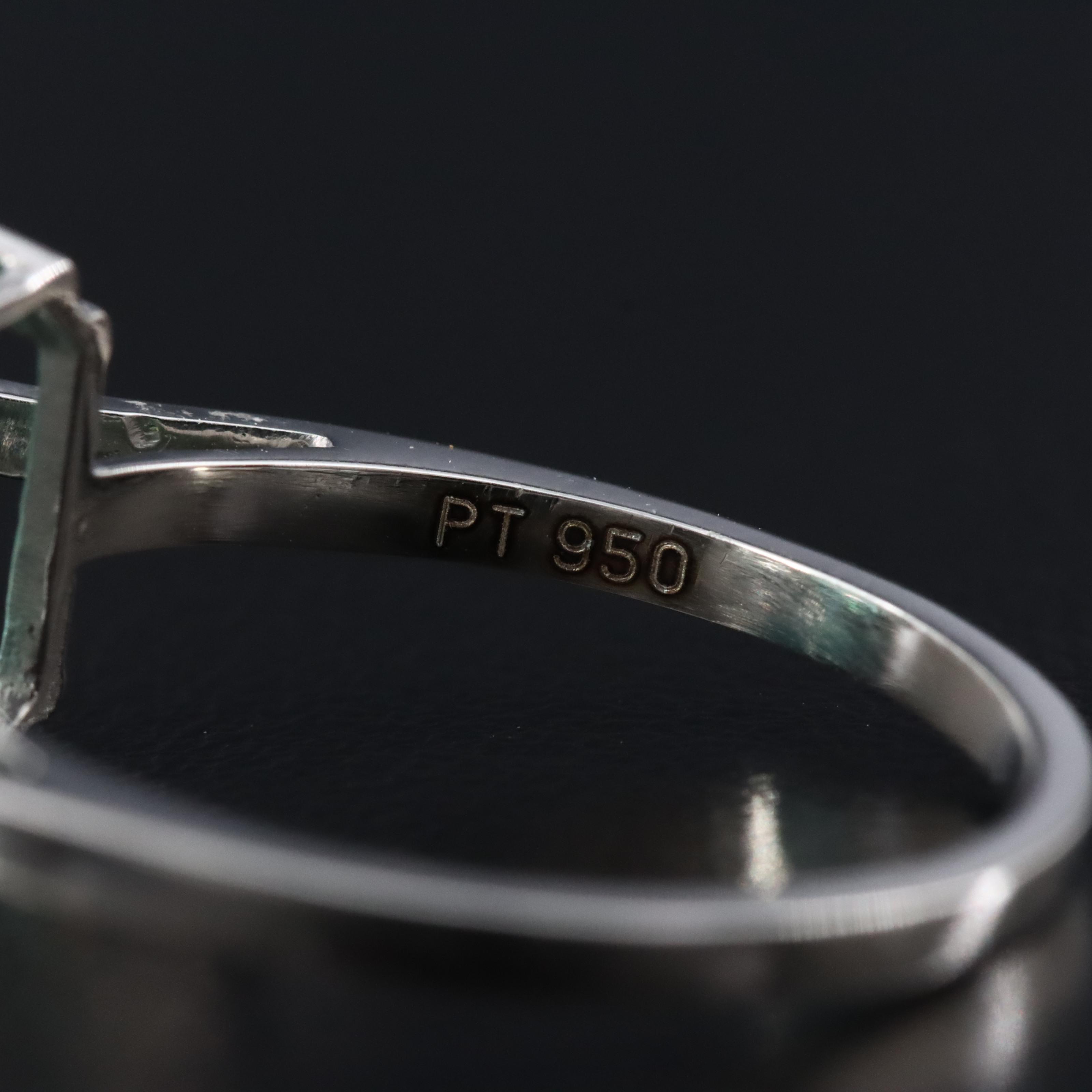 Platinum 5.50 CT Emerald and 0.18 CTW Diamond Ring