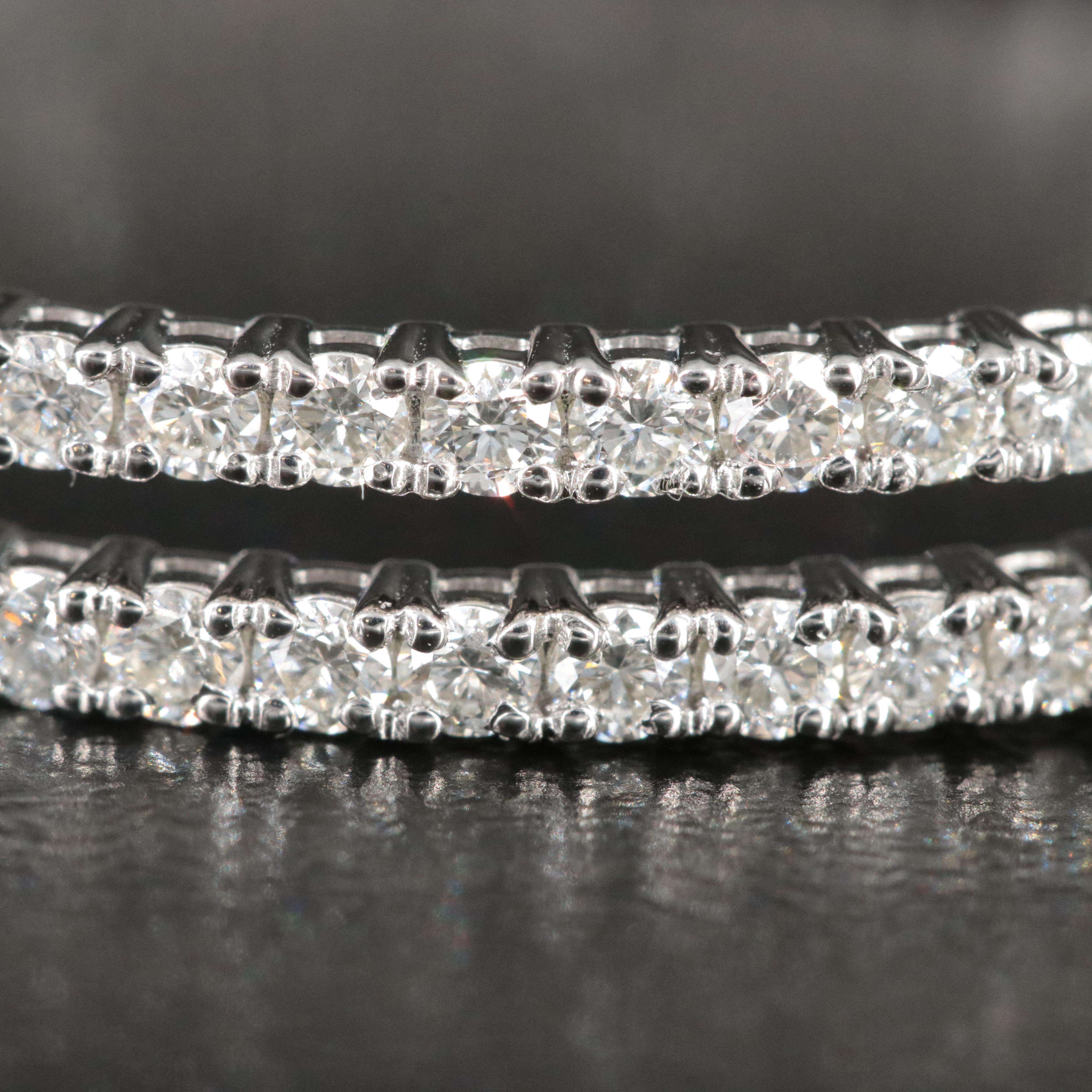 Platinum 2.92 CTW Diamond Inside-Out Hoop Earrings