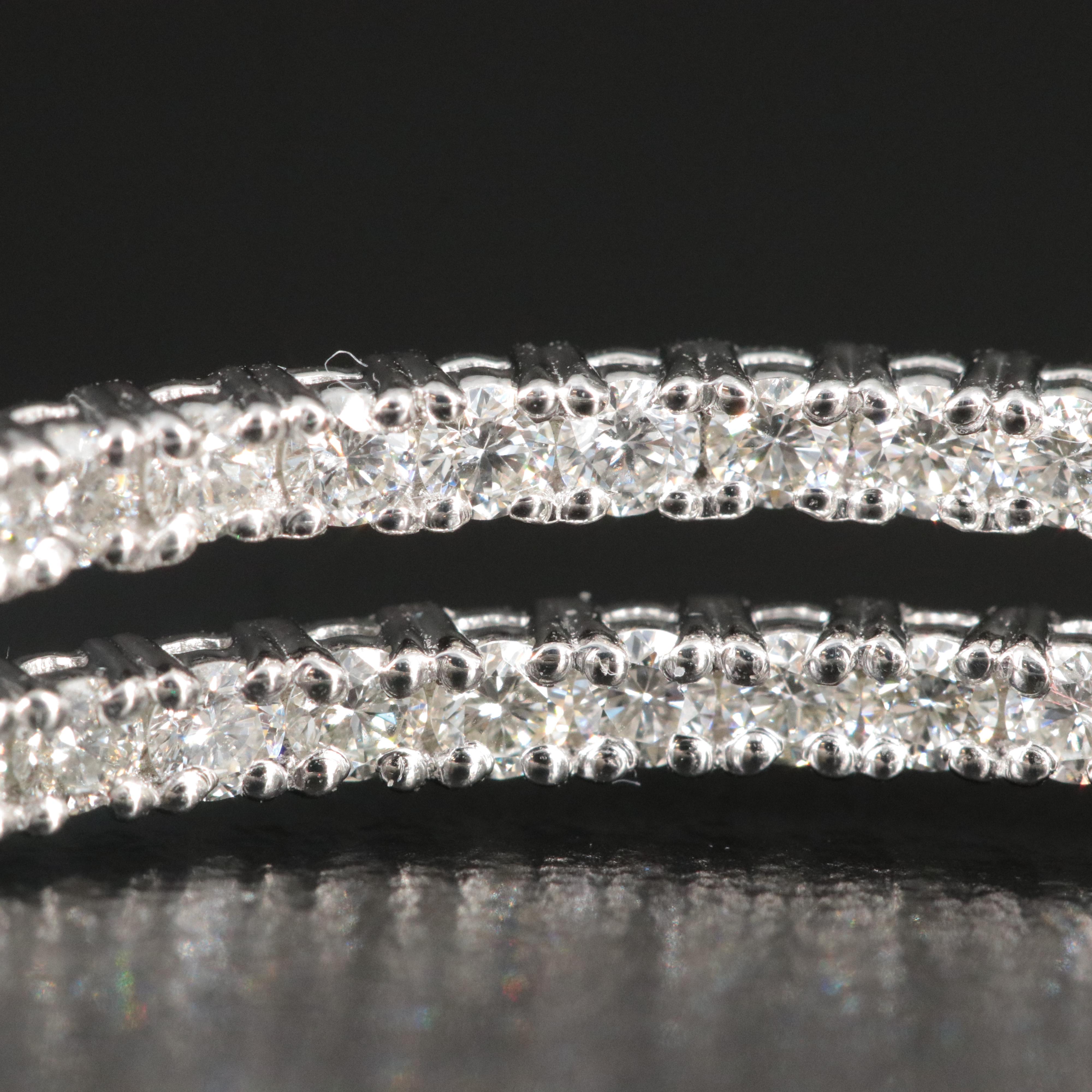 Platinum 2.92 CTW Diamond Inside-Out Hoop Earrings