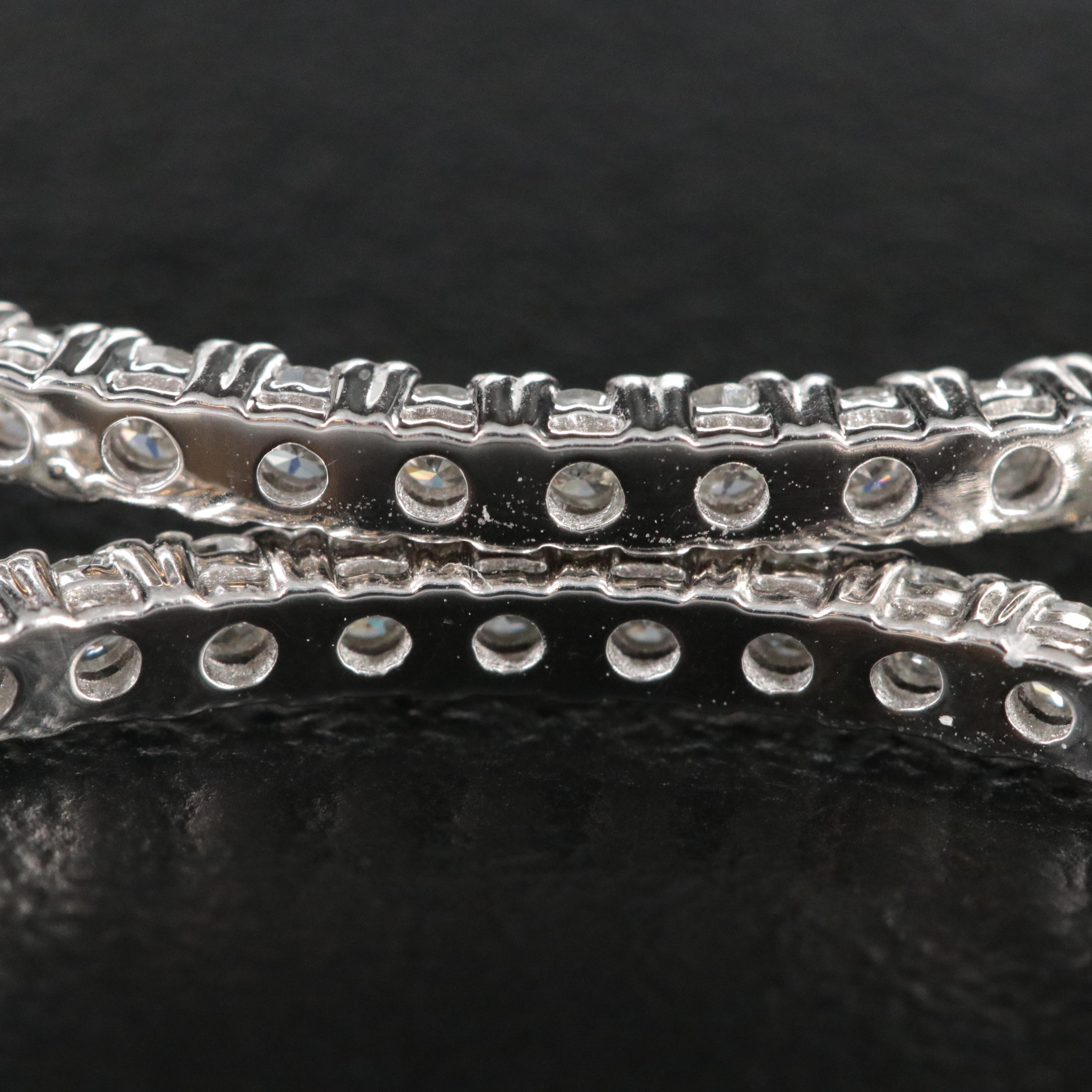 Platinum 2.92 CTW Diamond Inside-Out Hoop Earrings