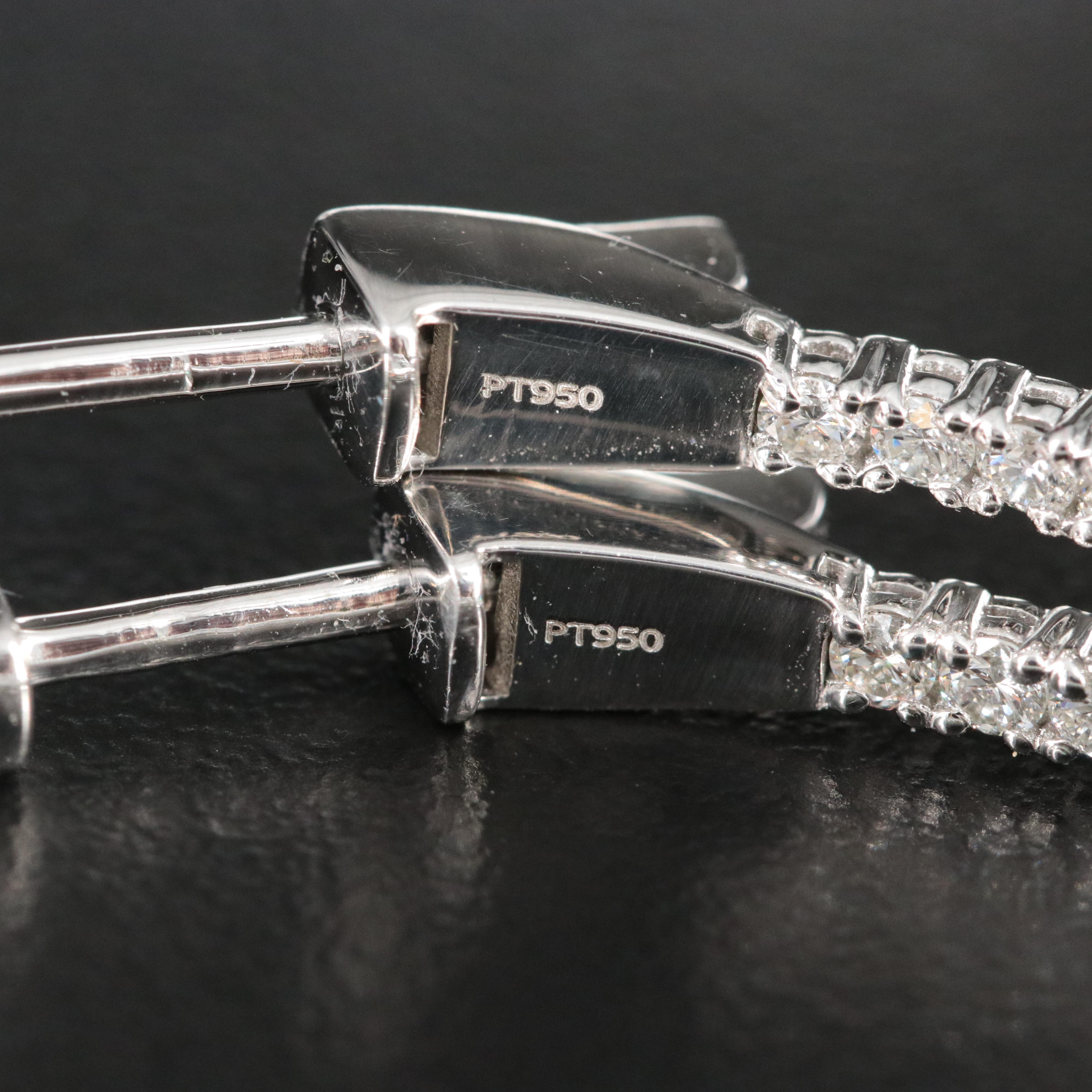 Platinum 2.92 CTW Diamond Inside-Out Hoop Earrings