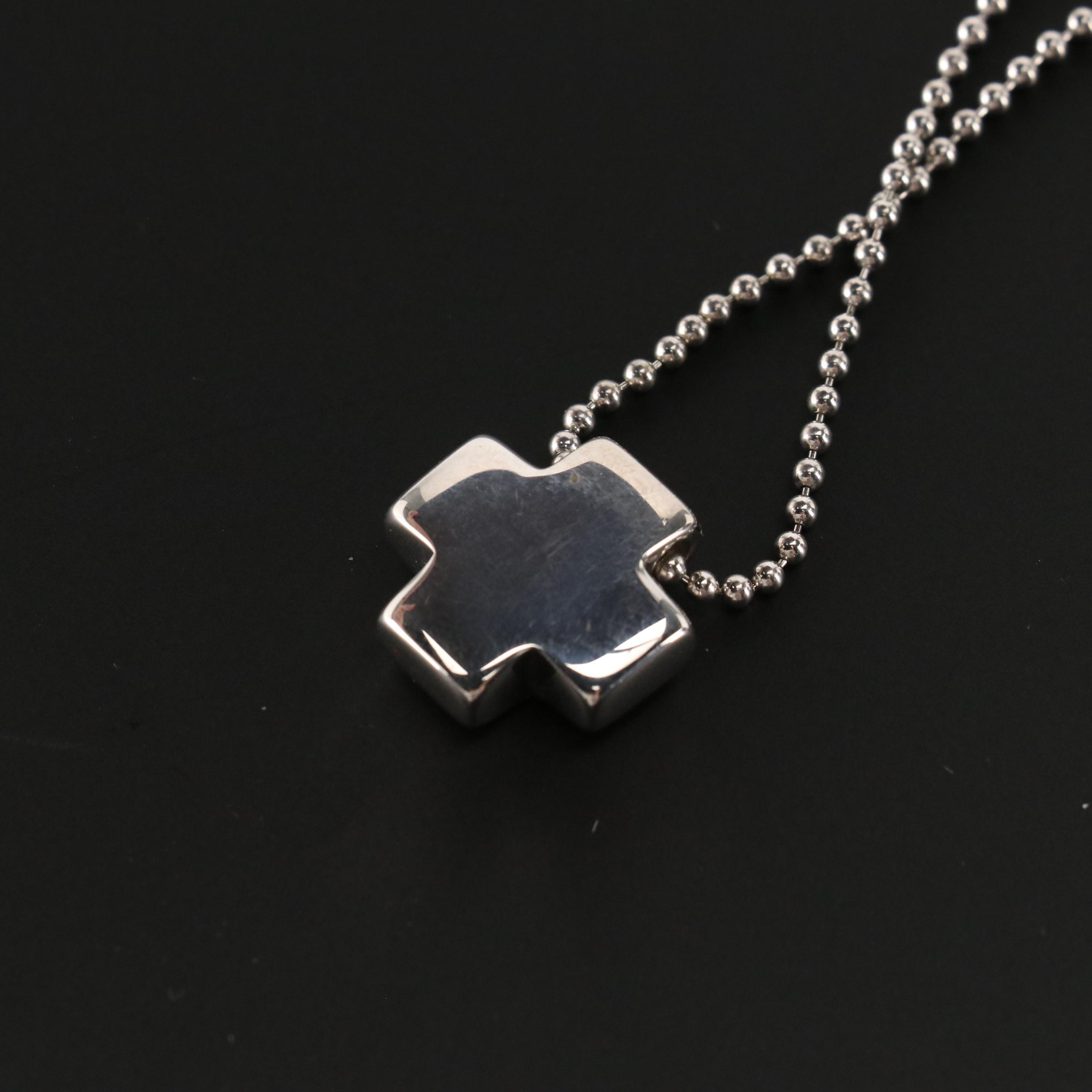 Tiffany & Co. Sterling Silver Roman Cross Pendant Necklace