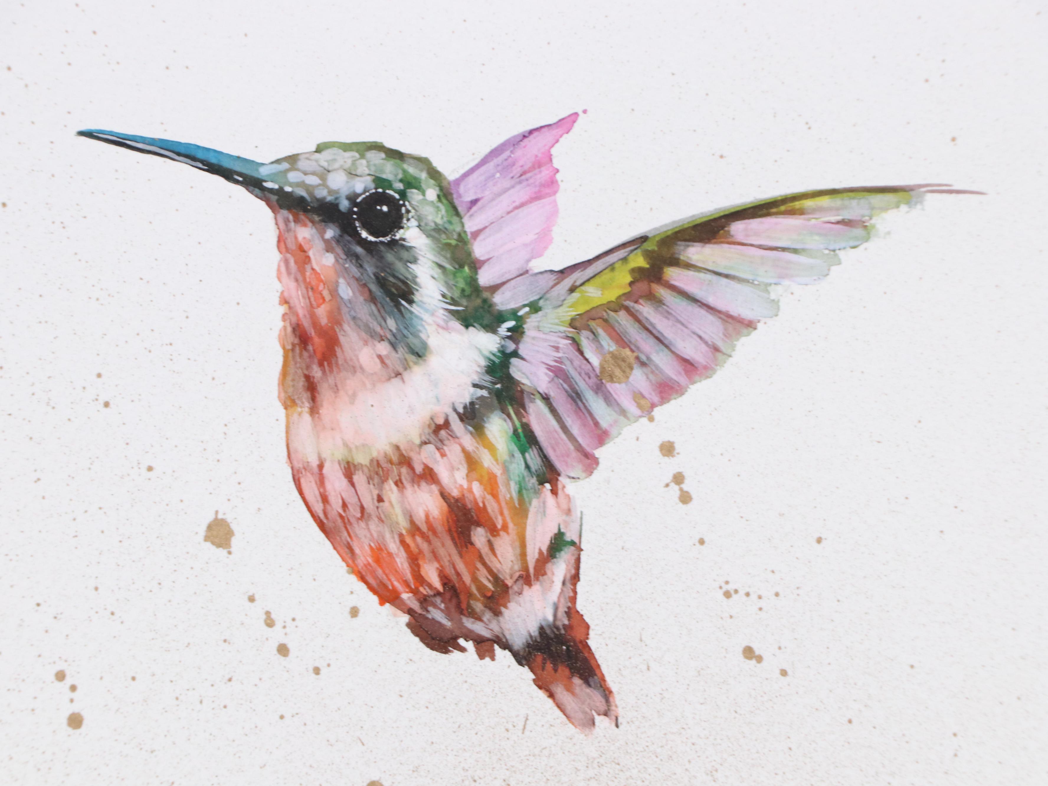 Inga Kovalenko Watercolor Painting of Hummingbird, 2025