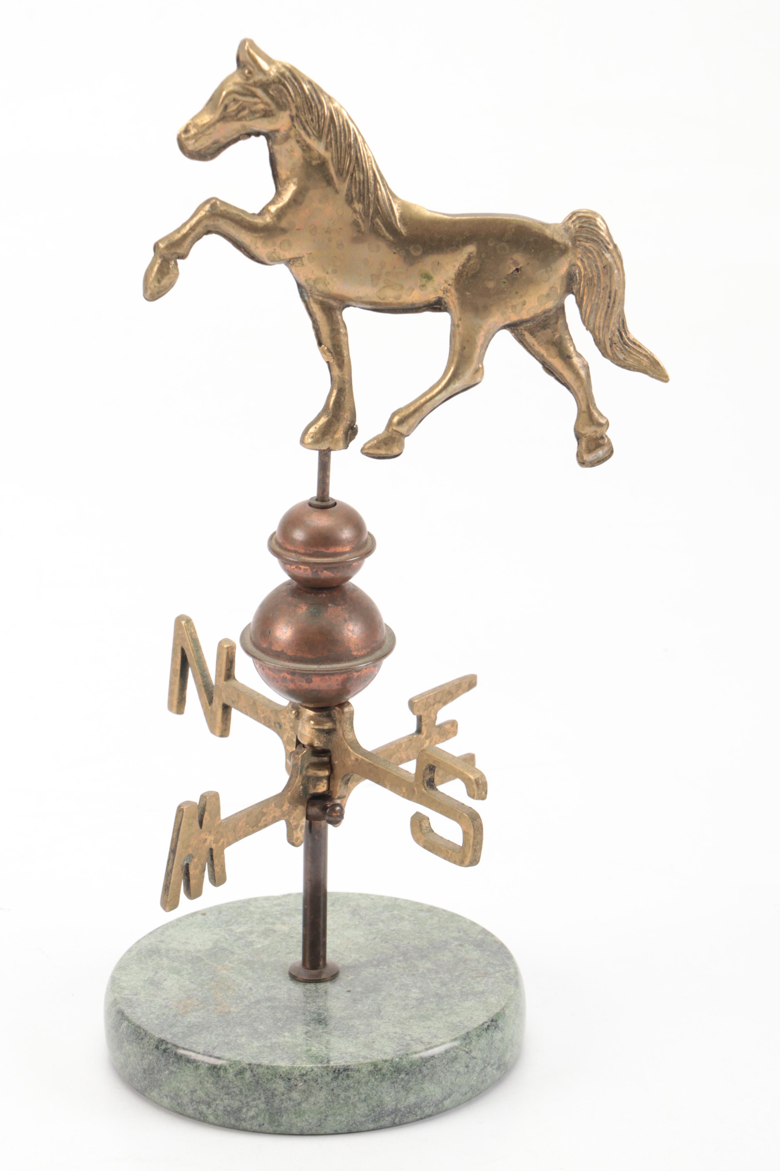 Brass Animal Weather-Vane Figurines with Other Metal Office Decor