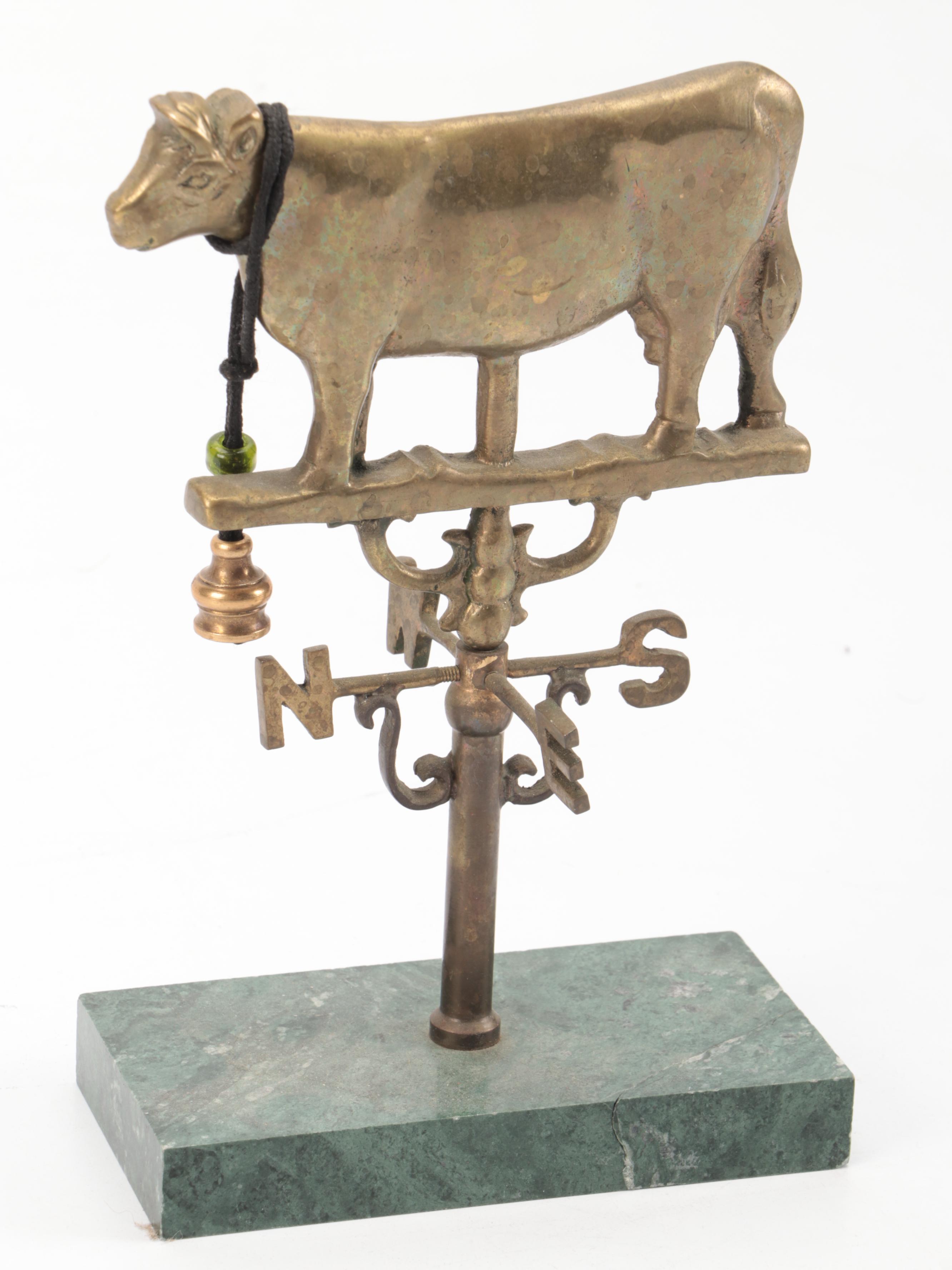 Brass Animal Weather-Vane Figurines with Other Metal Office Decor