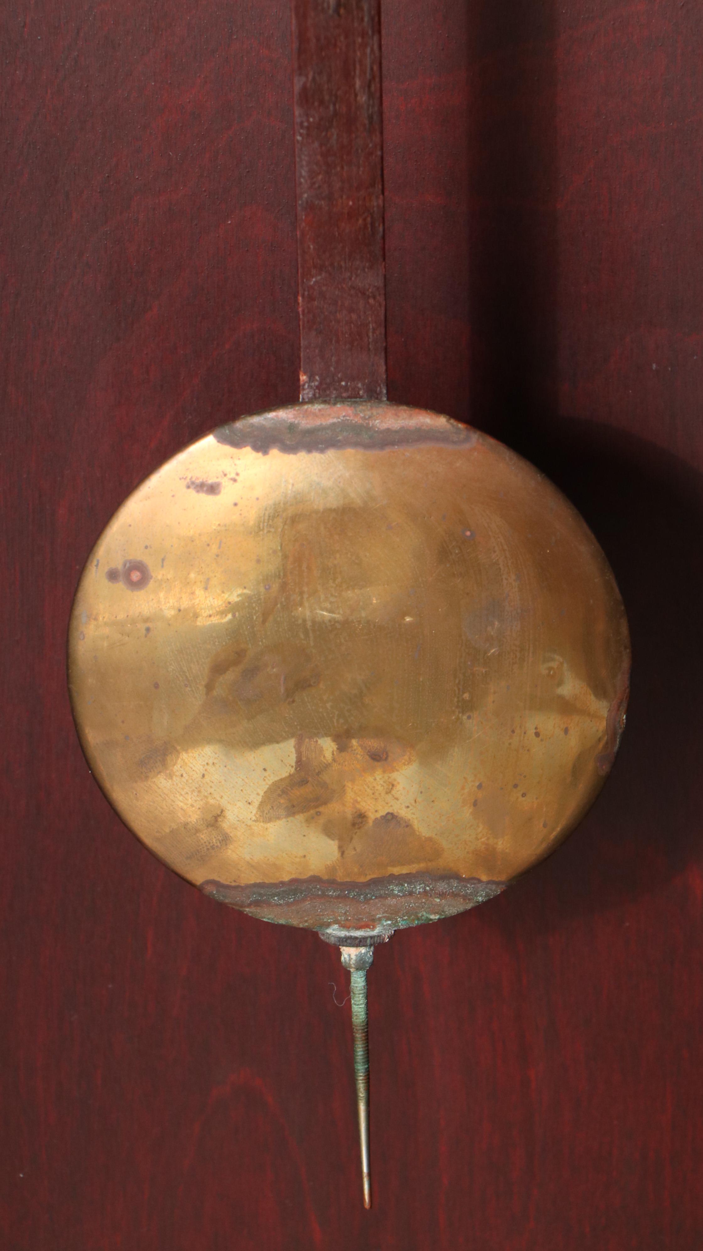 Greek Revival Style Mahogany Grandfather Clock Case with Clock Parts