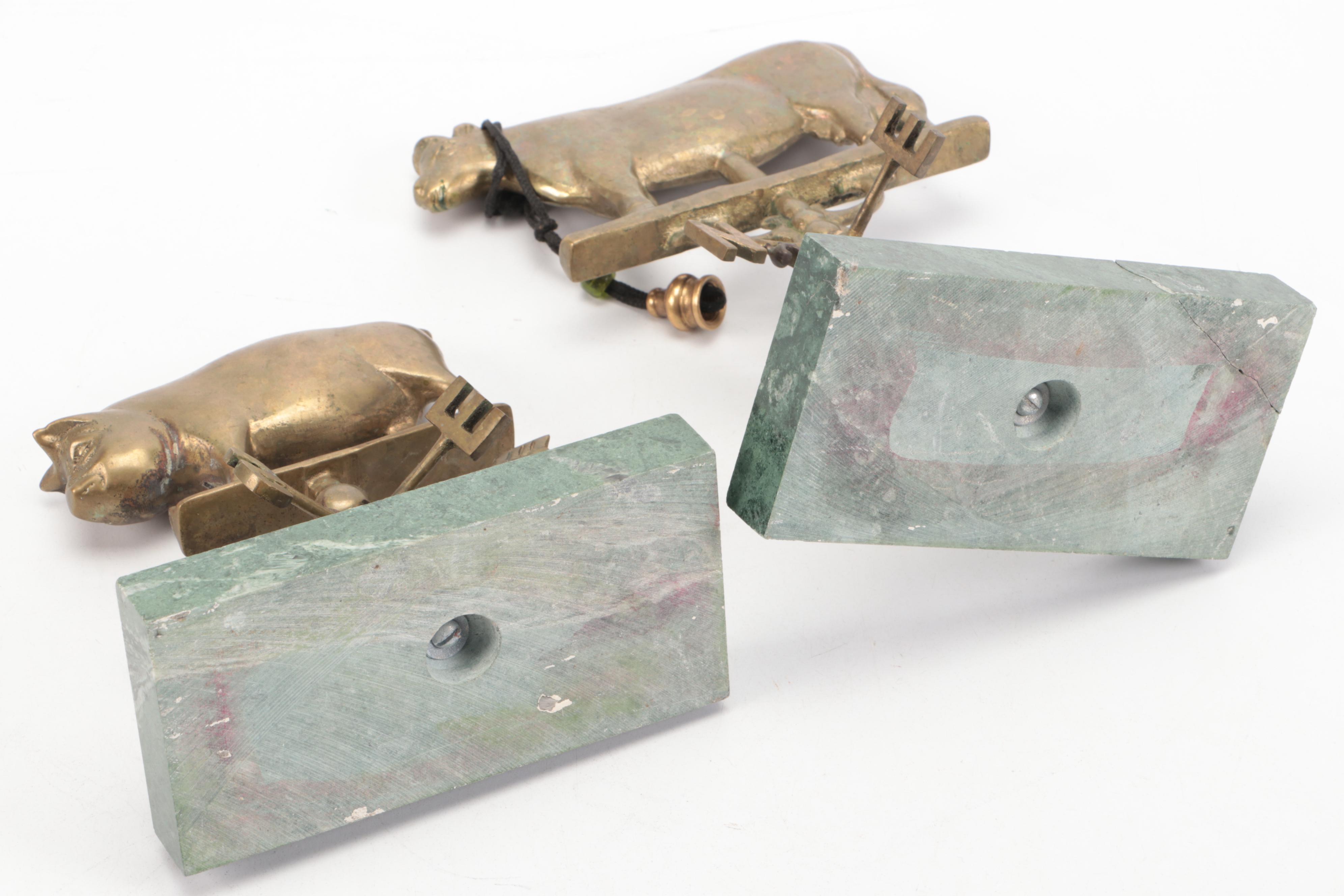 Brass Animal Weather-Vane Figurines with Other Metal Office Decor