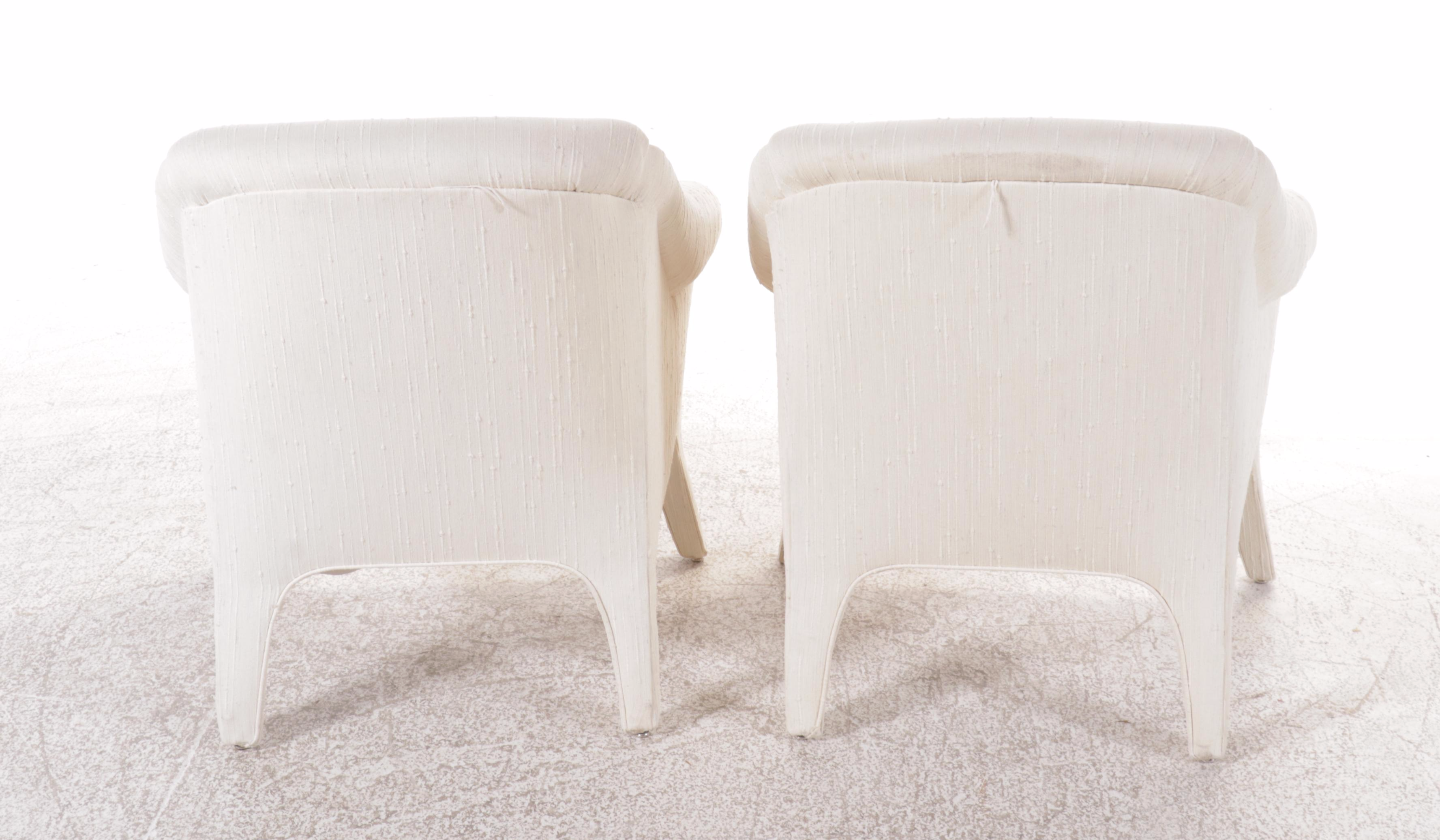 Pair of International Postmodernist Fabric Upholstered Armchairs, Late 20th C.