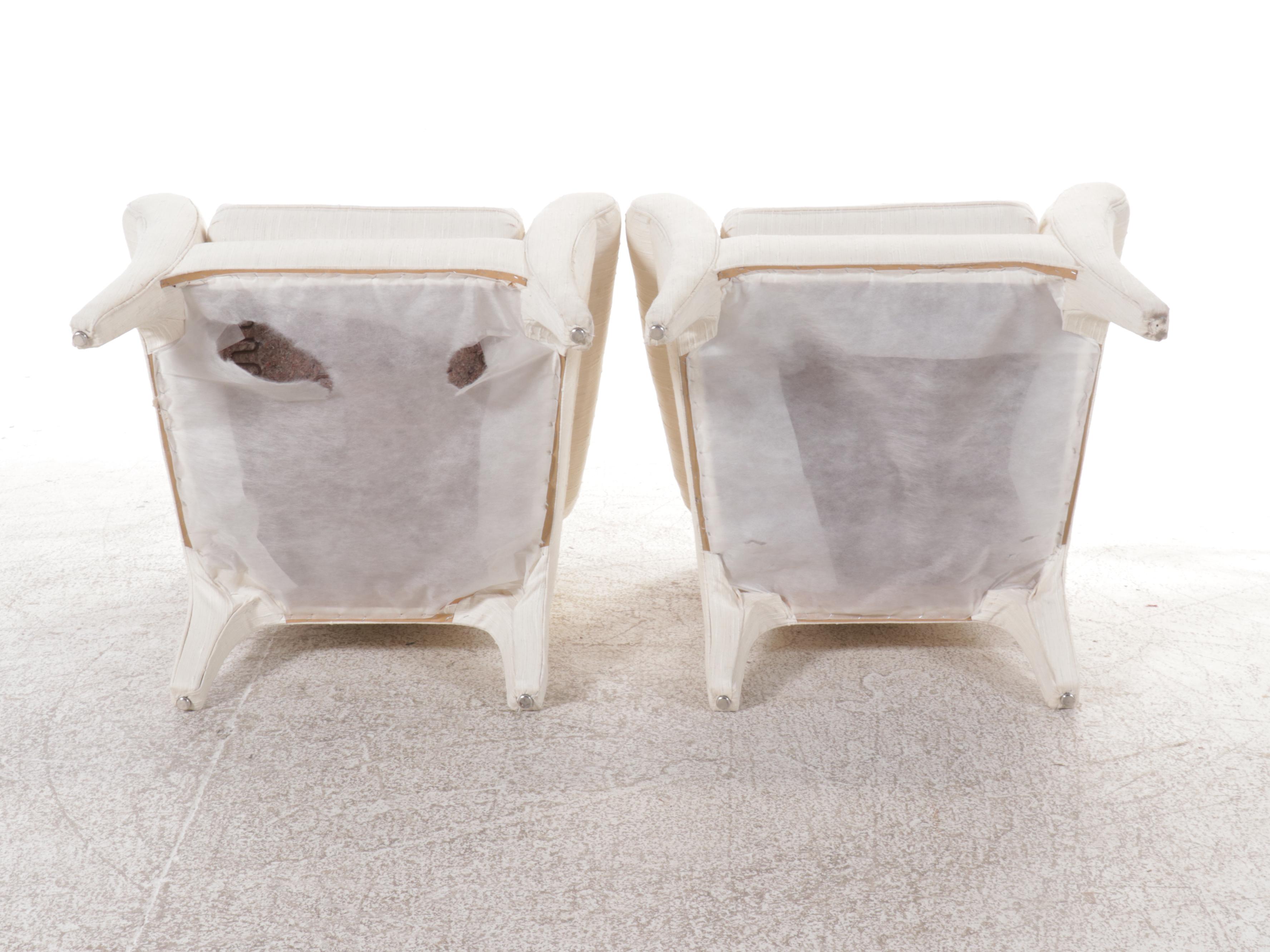 Pair of International Postmodernist Fabric Upholstered Armchairs, Late 20th C.