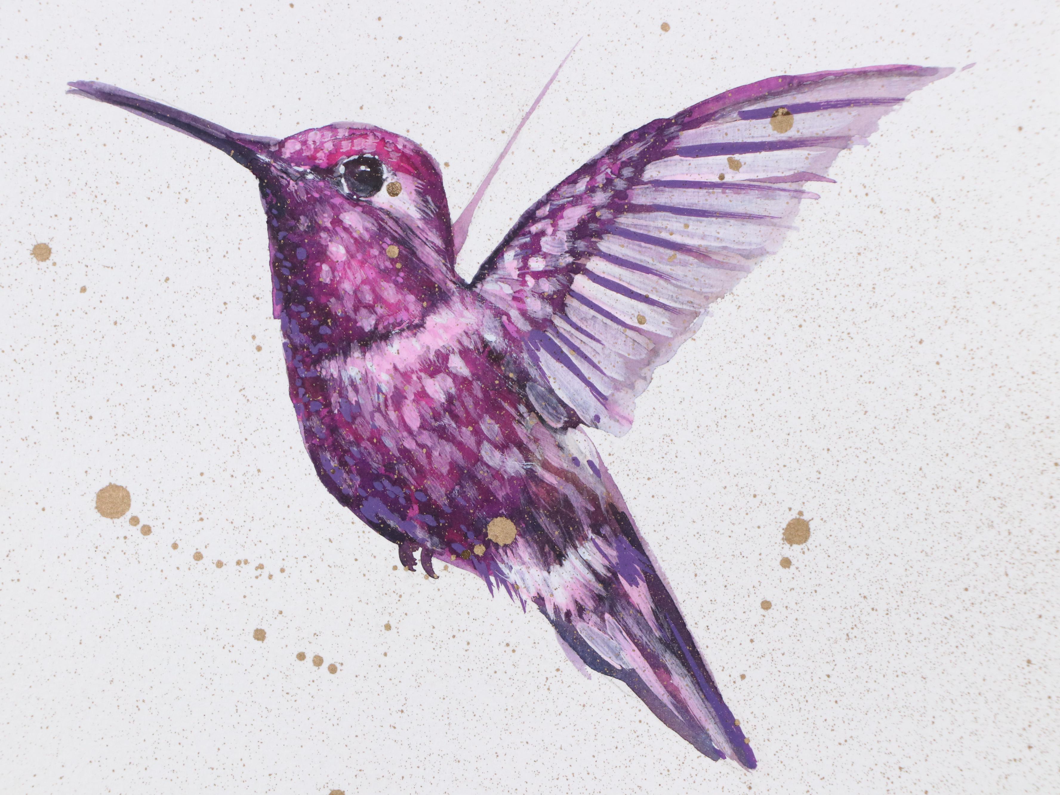 Inga Kovalenko Watercolor Painting of Hummingbird, 2025