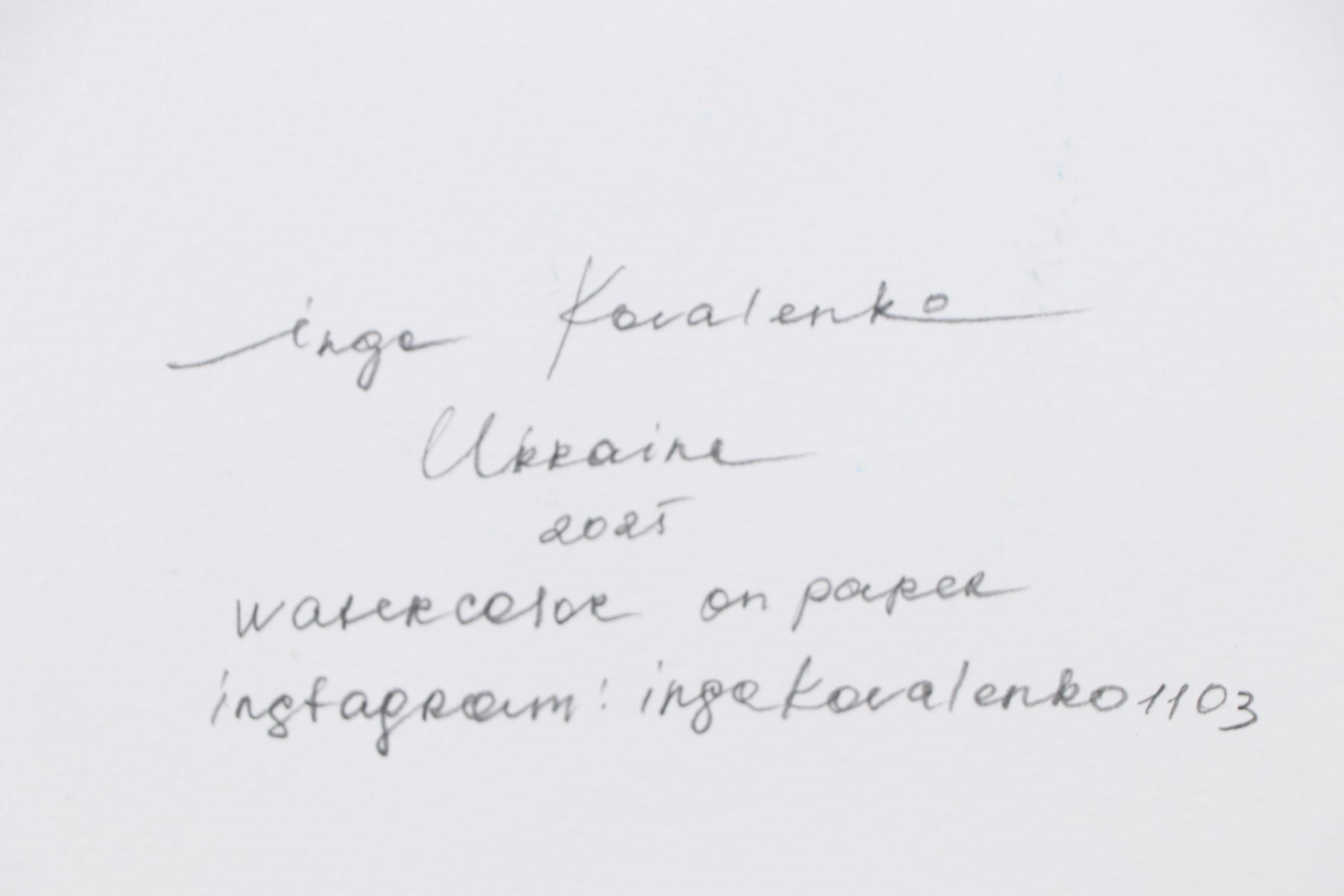 Inga Kovalenko Watercolor Painting of Hummingbird, 2025