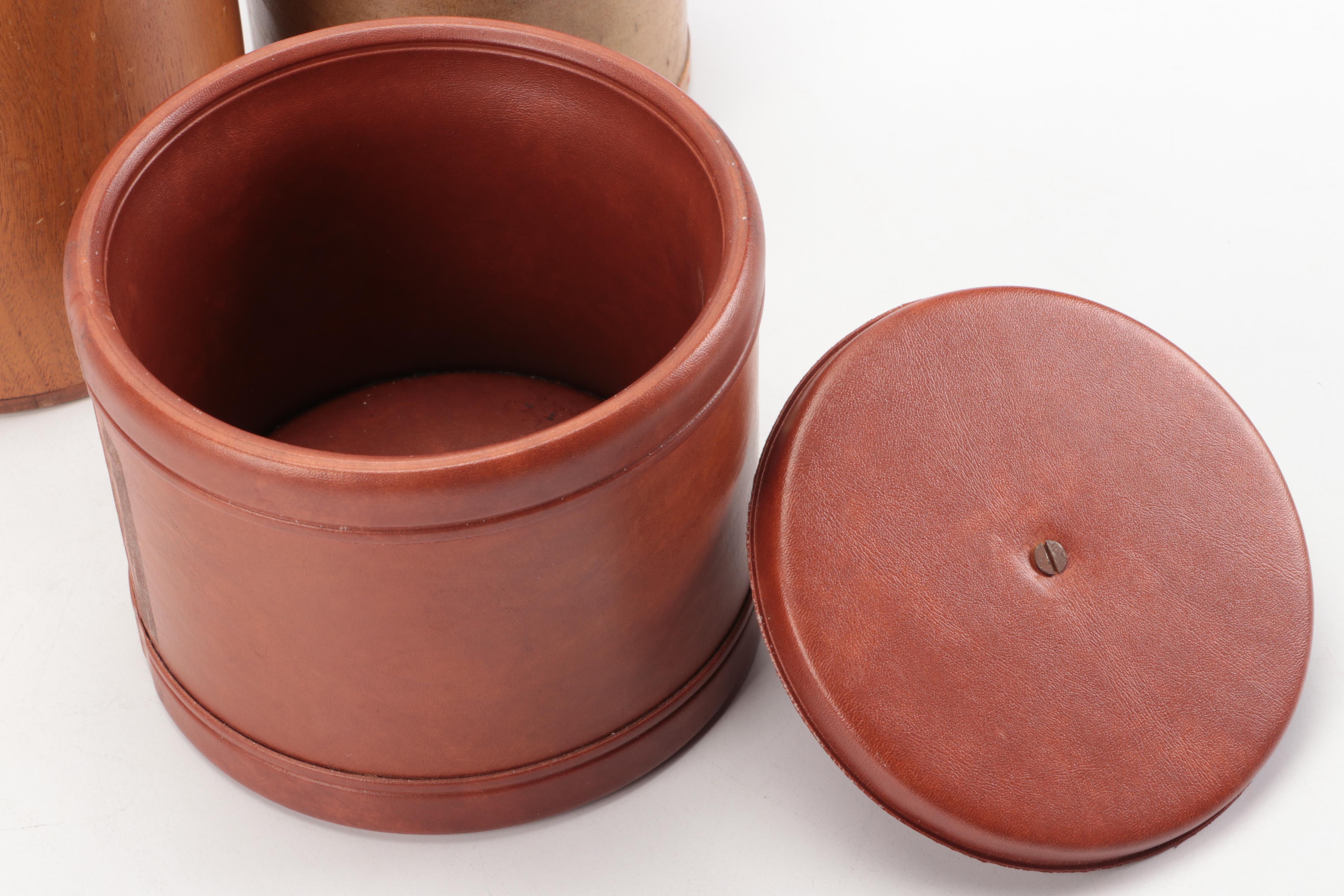 Wooden and Leather Wrapped Tobacco Humidors