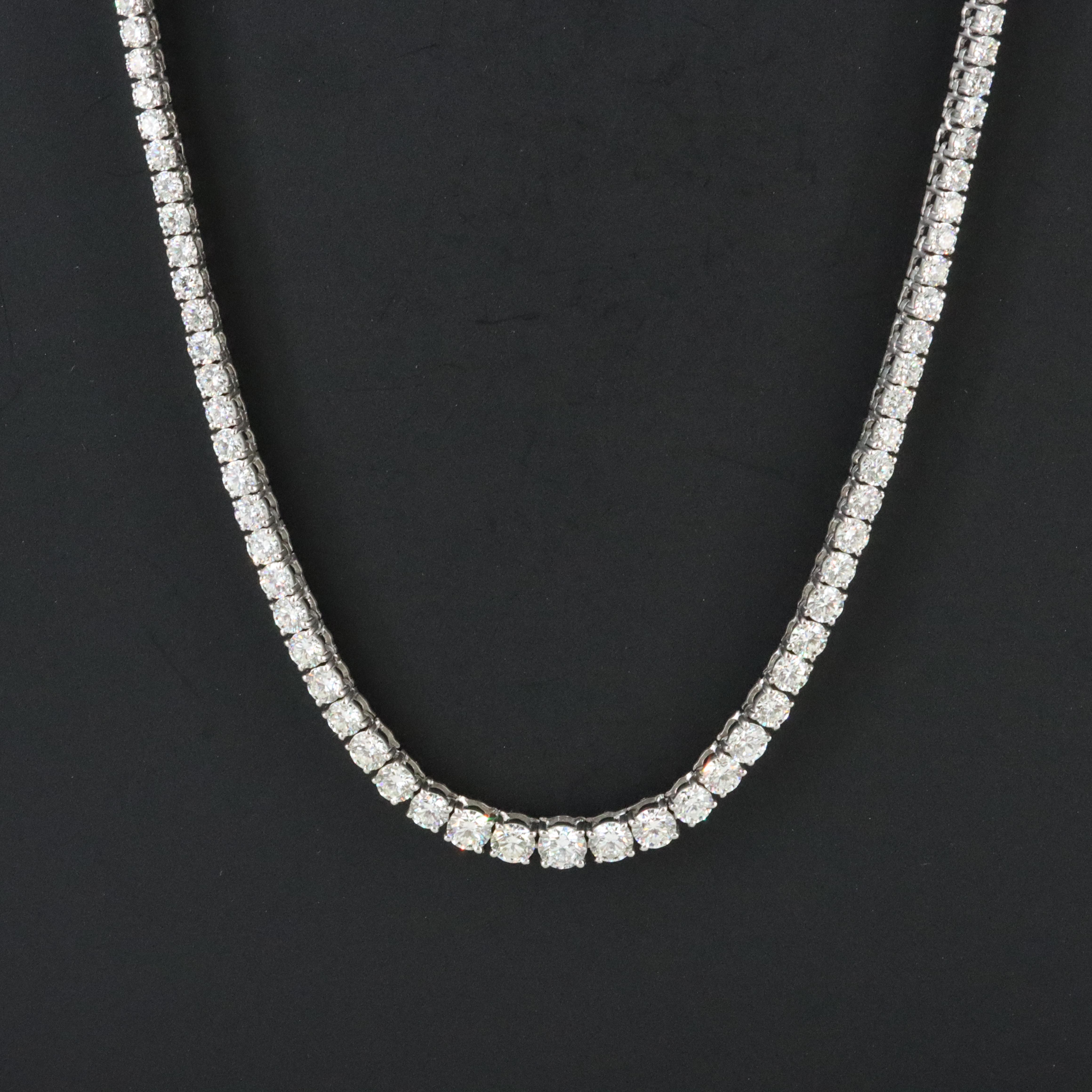 Platinum 8.35 CTW Diamond Graduated Riviera Necklace