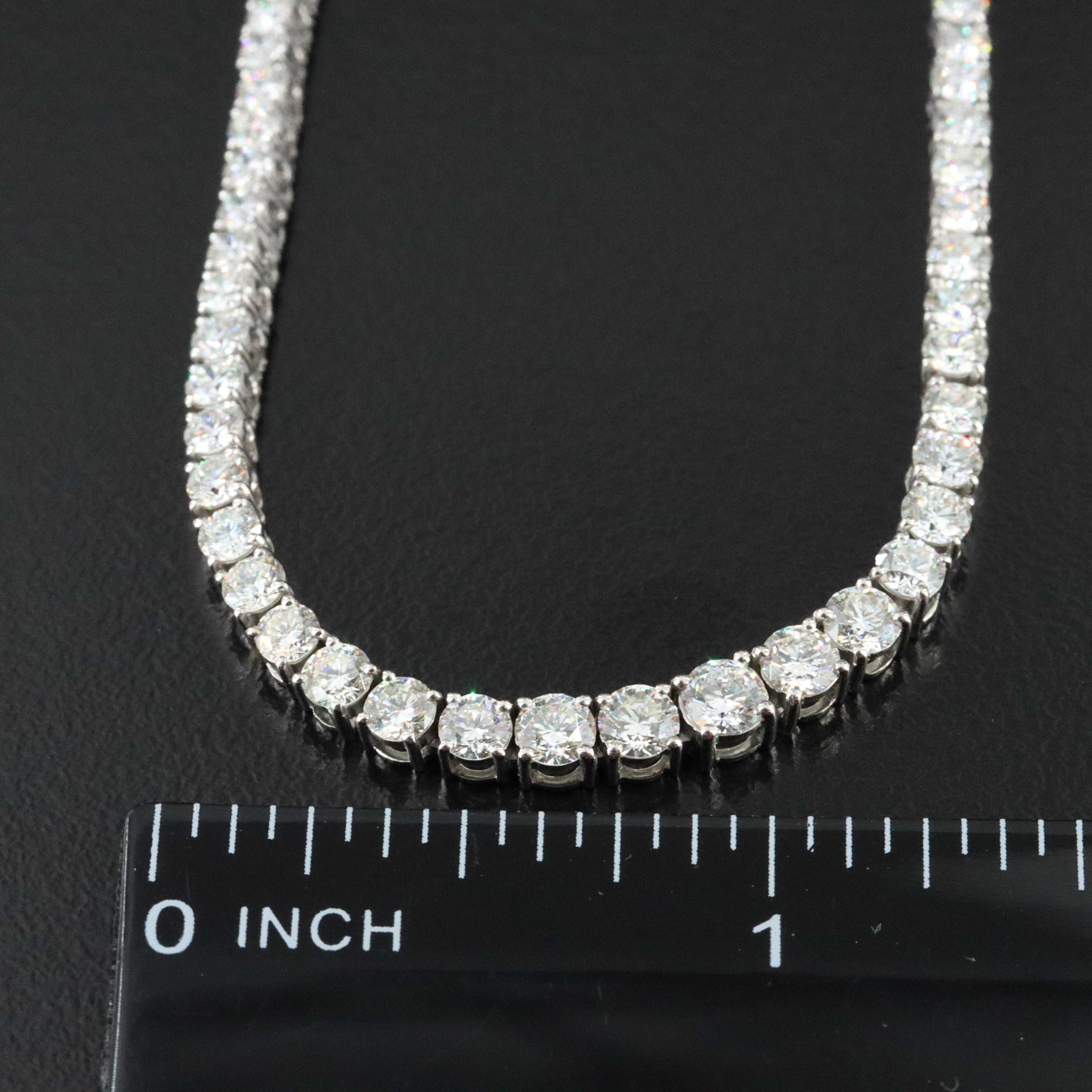 Platinum 8.35 CTW Diamond Graduated Riviera Necklace