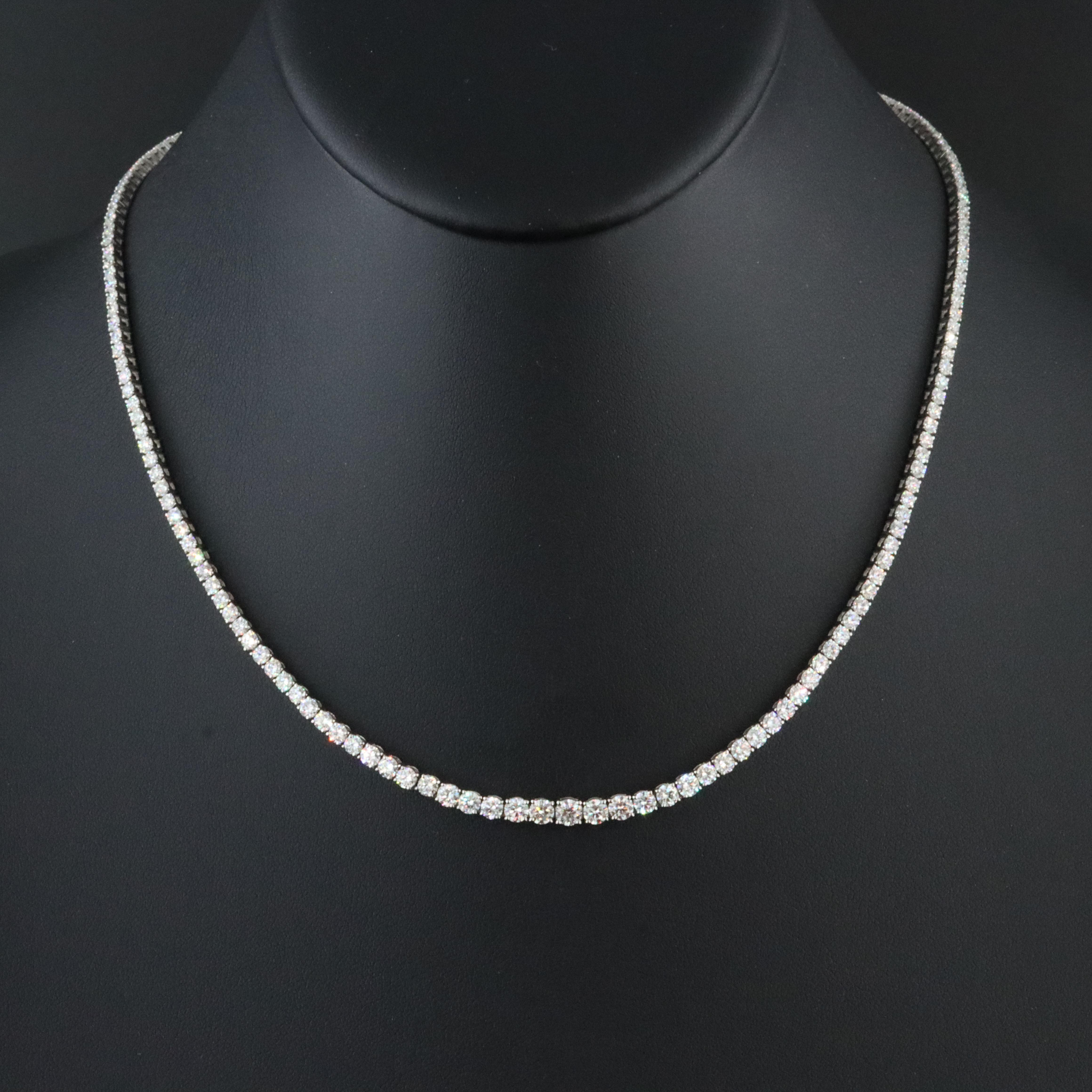 Platinum 8.35 CTW Diamond Graduated Riviera Necklace