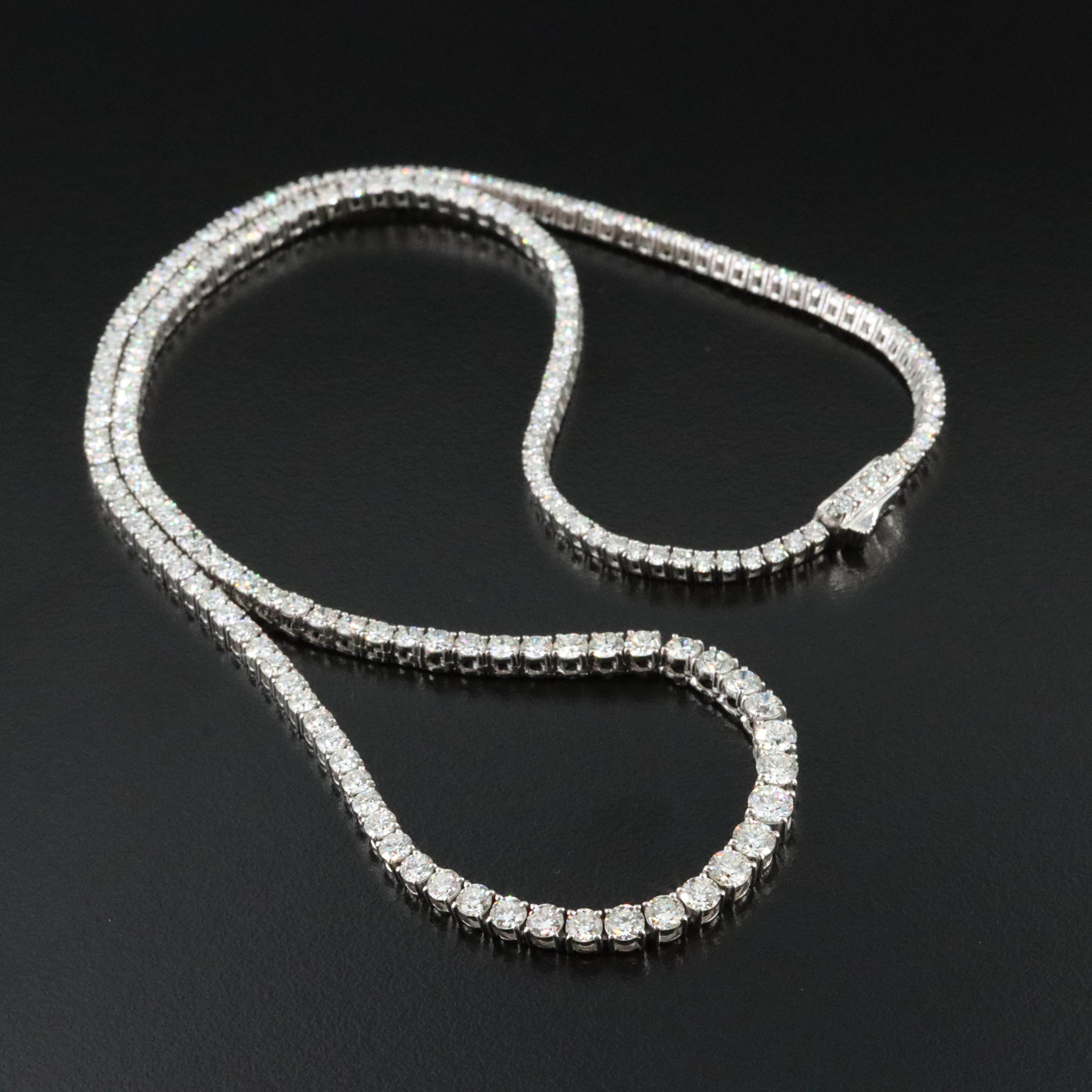 Platinum 8.35 CTW Diamond Graduated Riviera Necklace