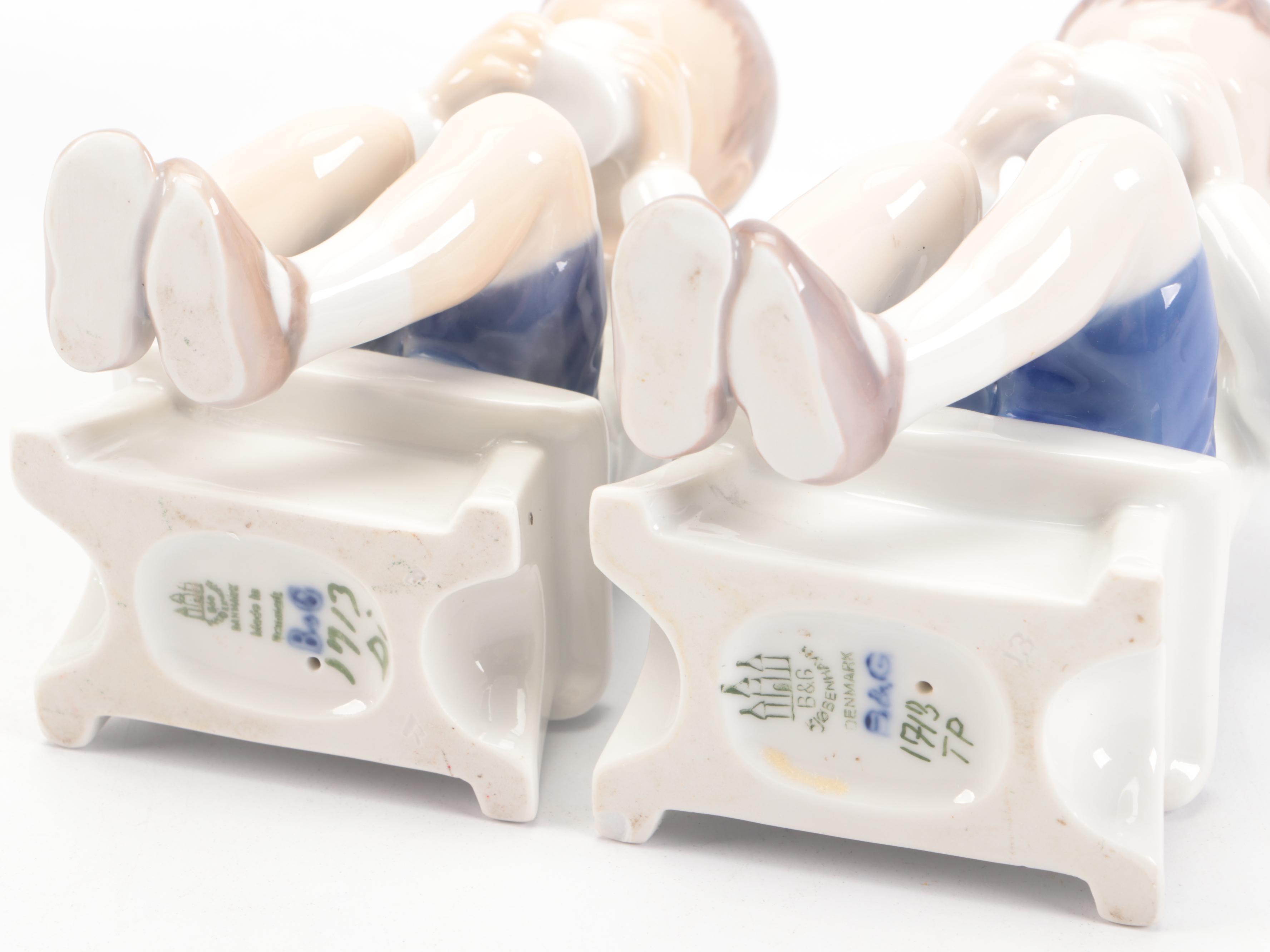 Nao by Lladró "Girl Yawning" with Bing & Grøndahl Porcelain Figurines