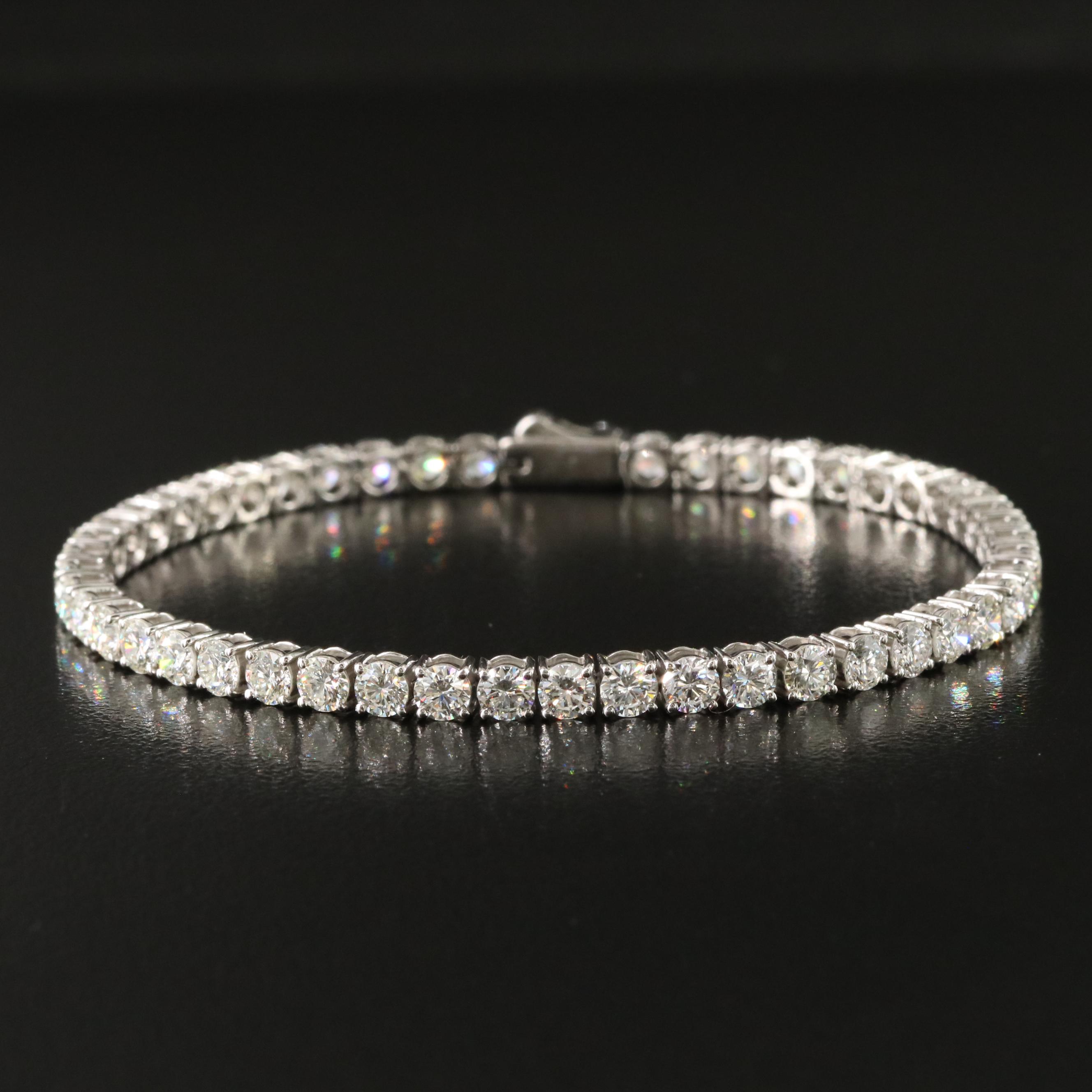Platinum 7.34 CTW Diamond Line Bracelet
