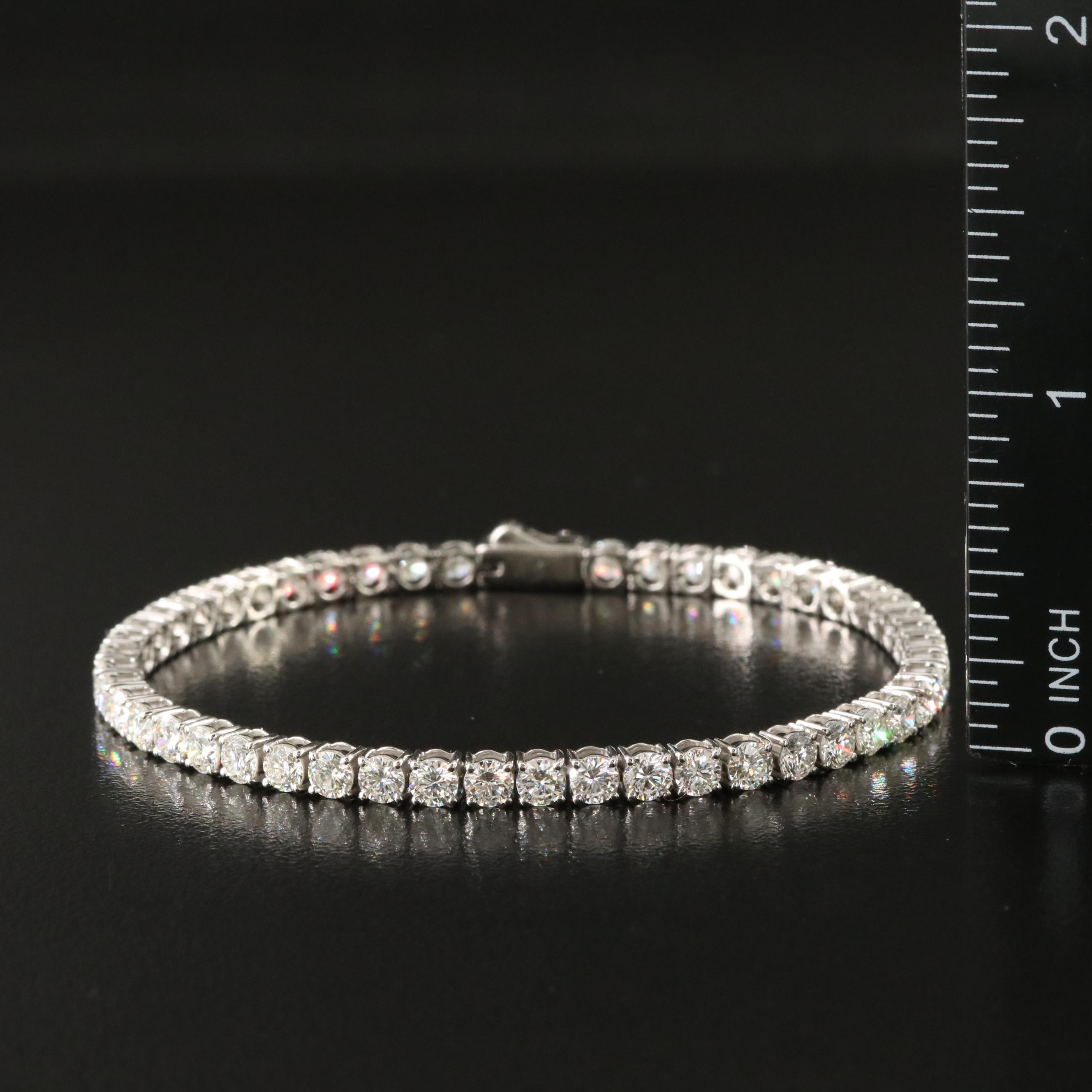 Platinum 7.34 CTW Diamond Line Bracelet