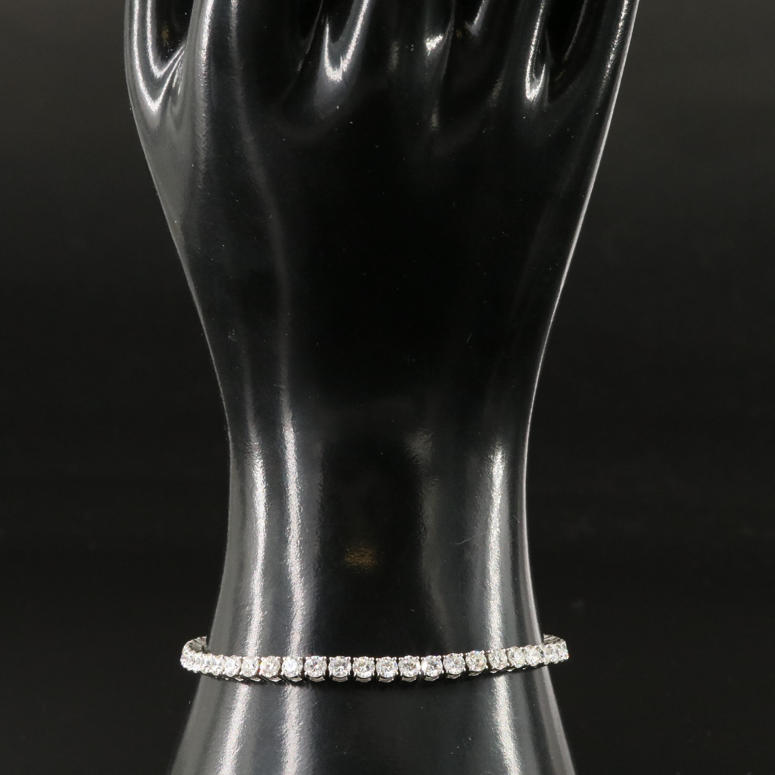 Platinum 7.34 CTW Diamond Line Bracelet