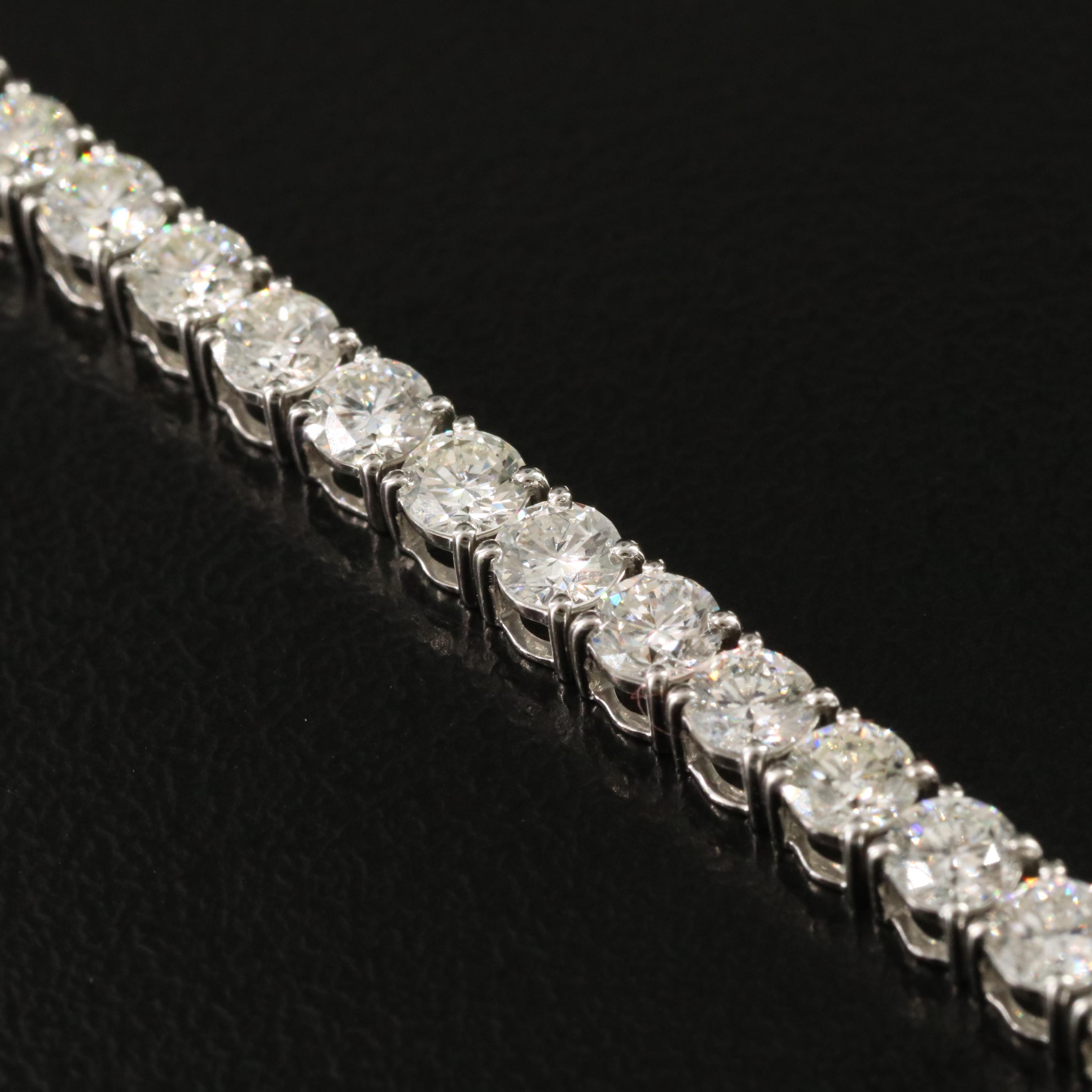 Platinum 7.34 CTW Diamond Line Bracelet
