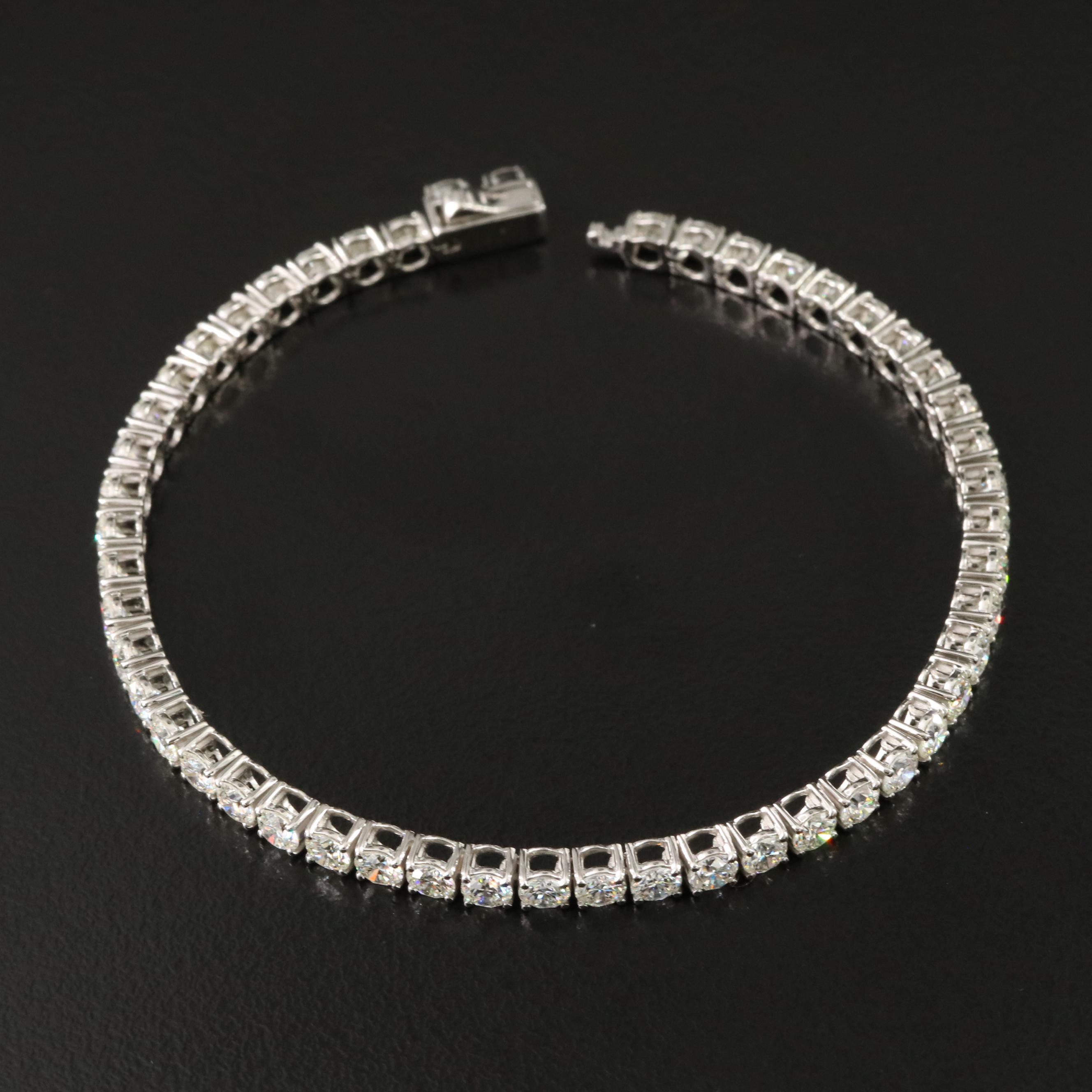 Platinum 7.34 CTW Diamond Line Bracelet
