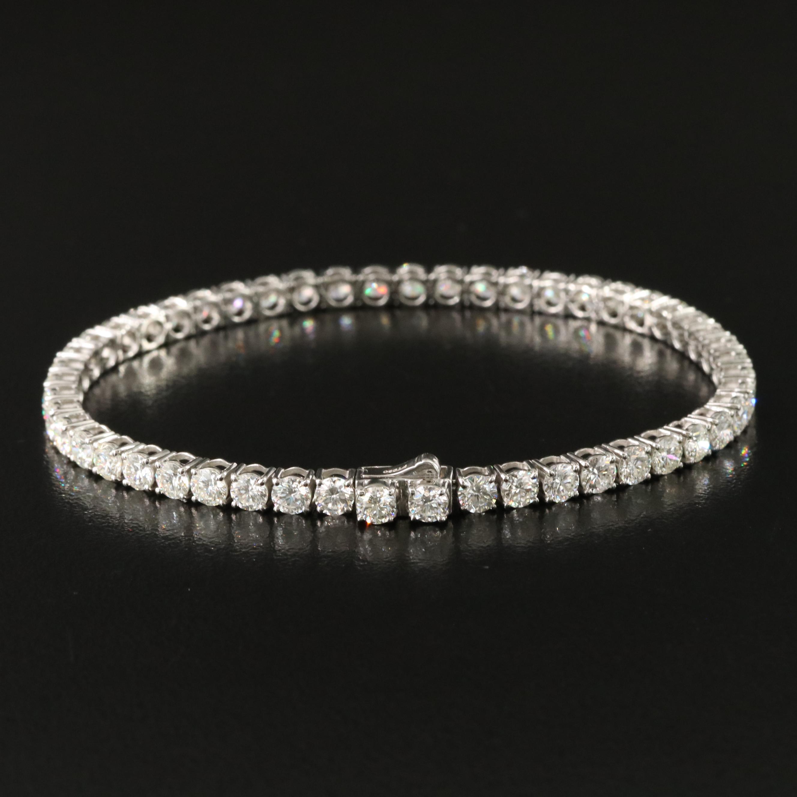 Platinum 7.34 CTW Diamond Line Bracelet