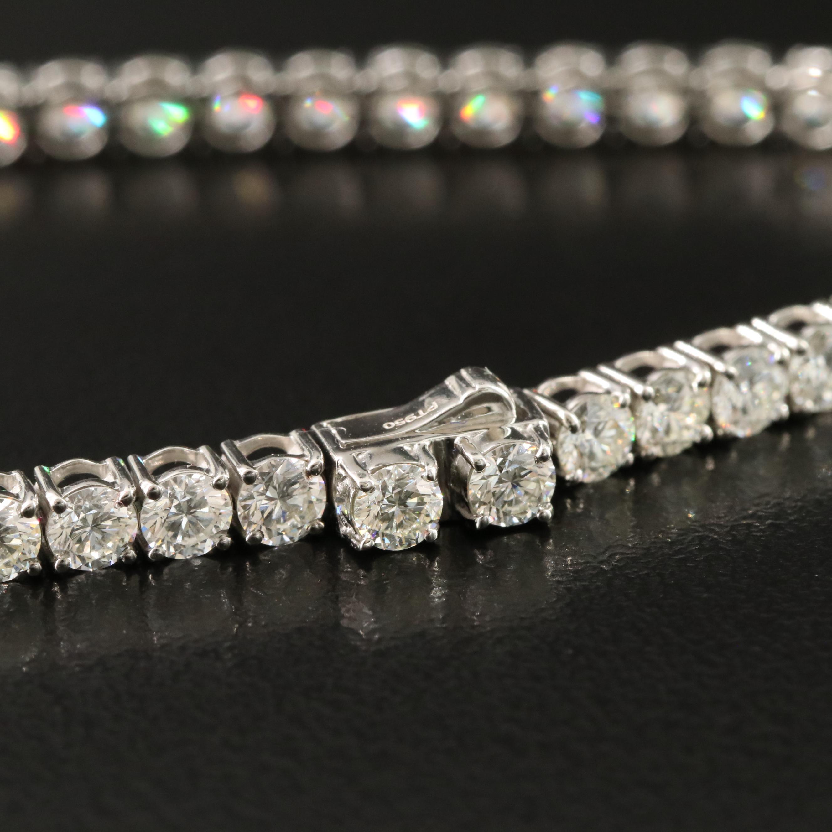 Platinum 7.34 CTW Diamond Line Bracelet