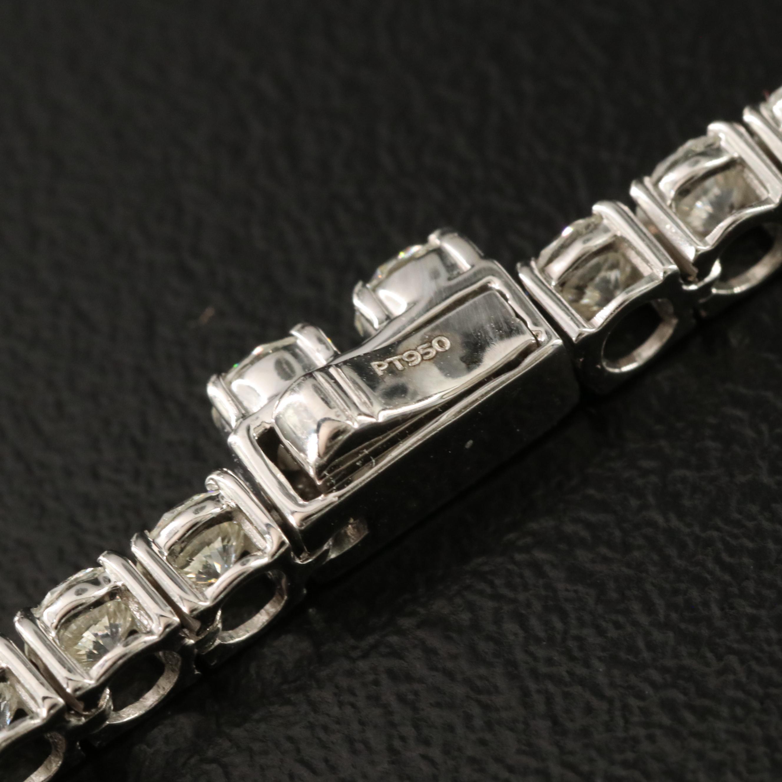 Platinum 7.34 CTW Diamond Line Bracelet