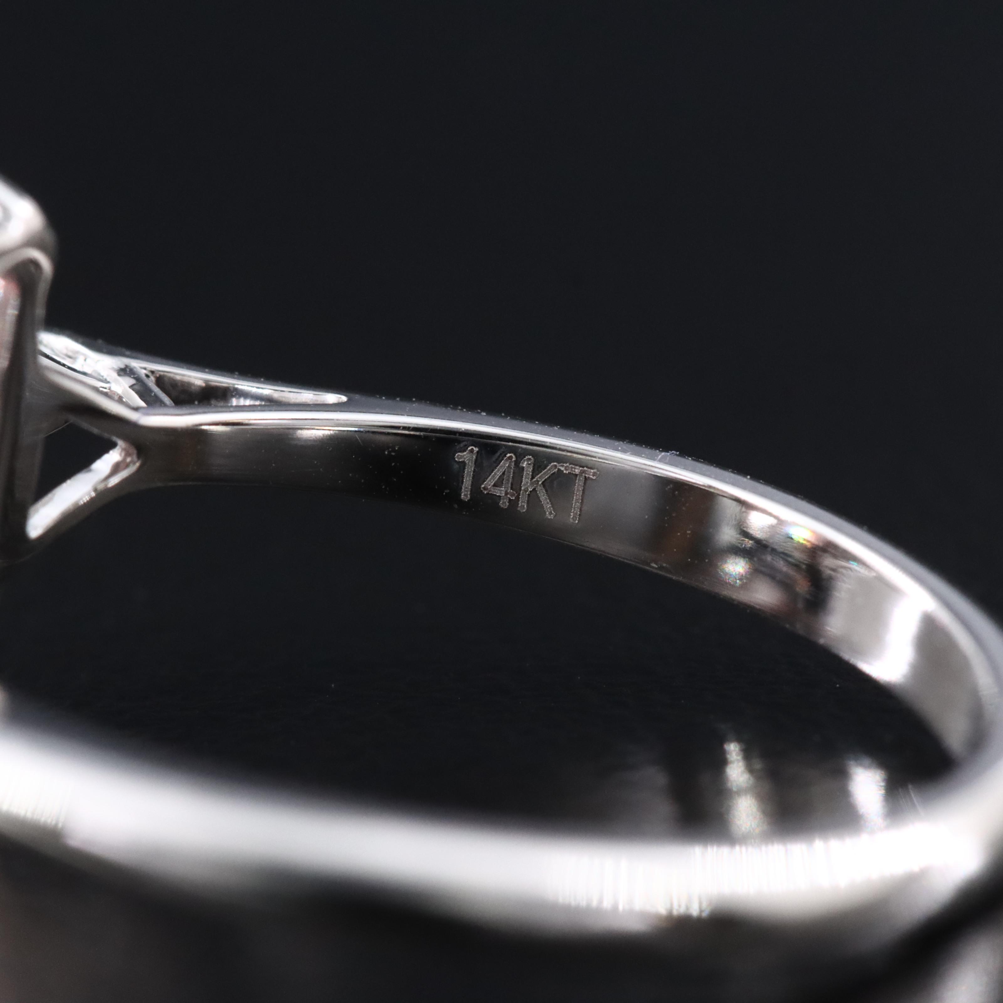 14K 5.10 CTW Lab Grown Diamond Ring with Fancy Pink Center and IGI Report