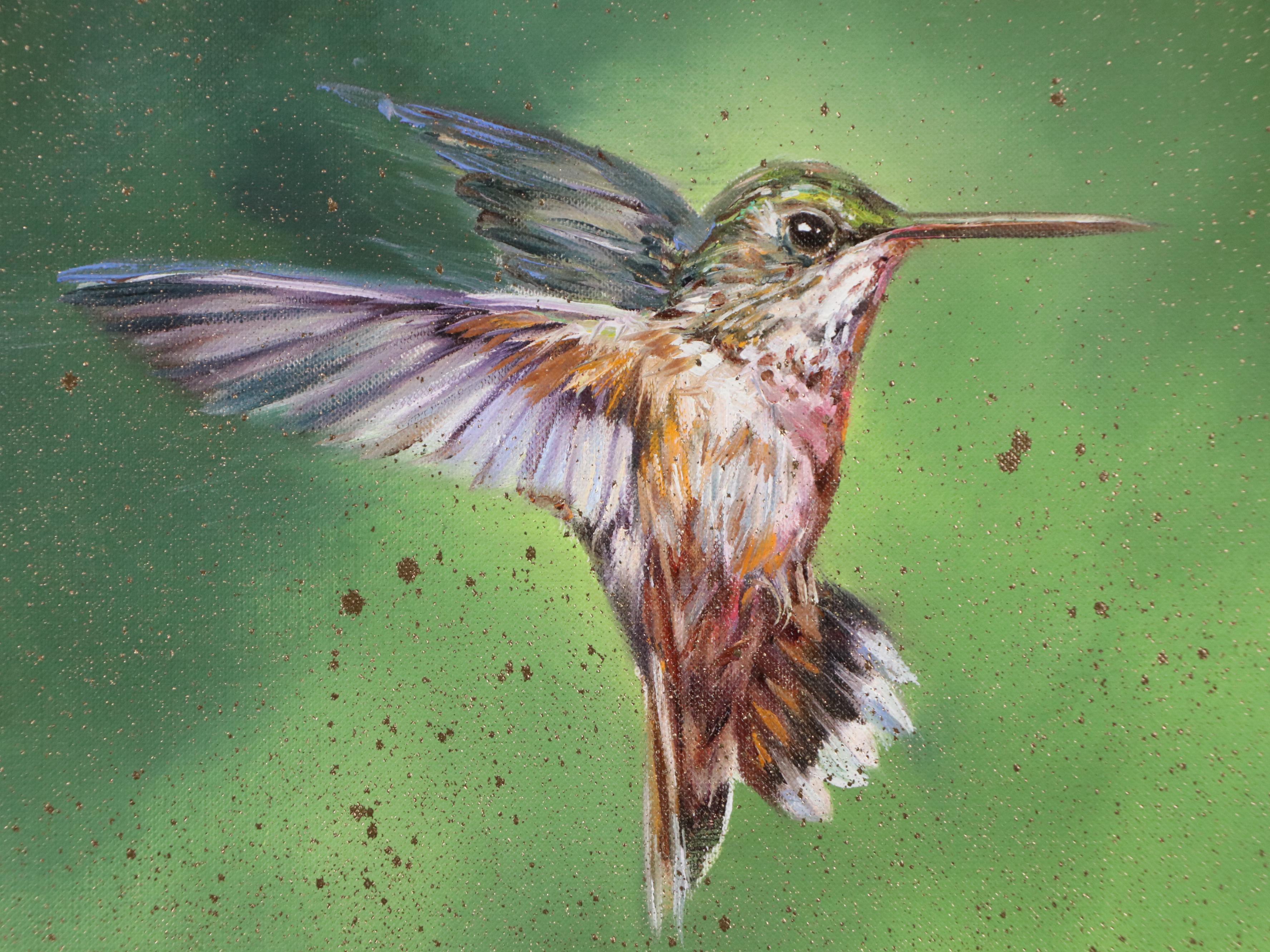 Inga Kovalenko Oil Painting of Hummingbird, 2025