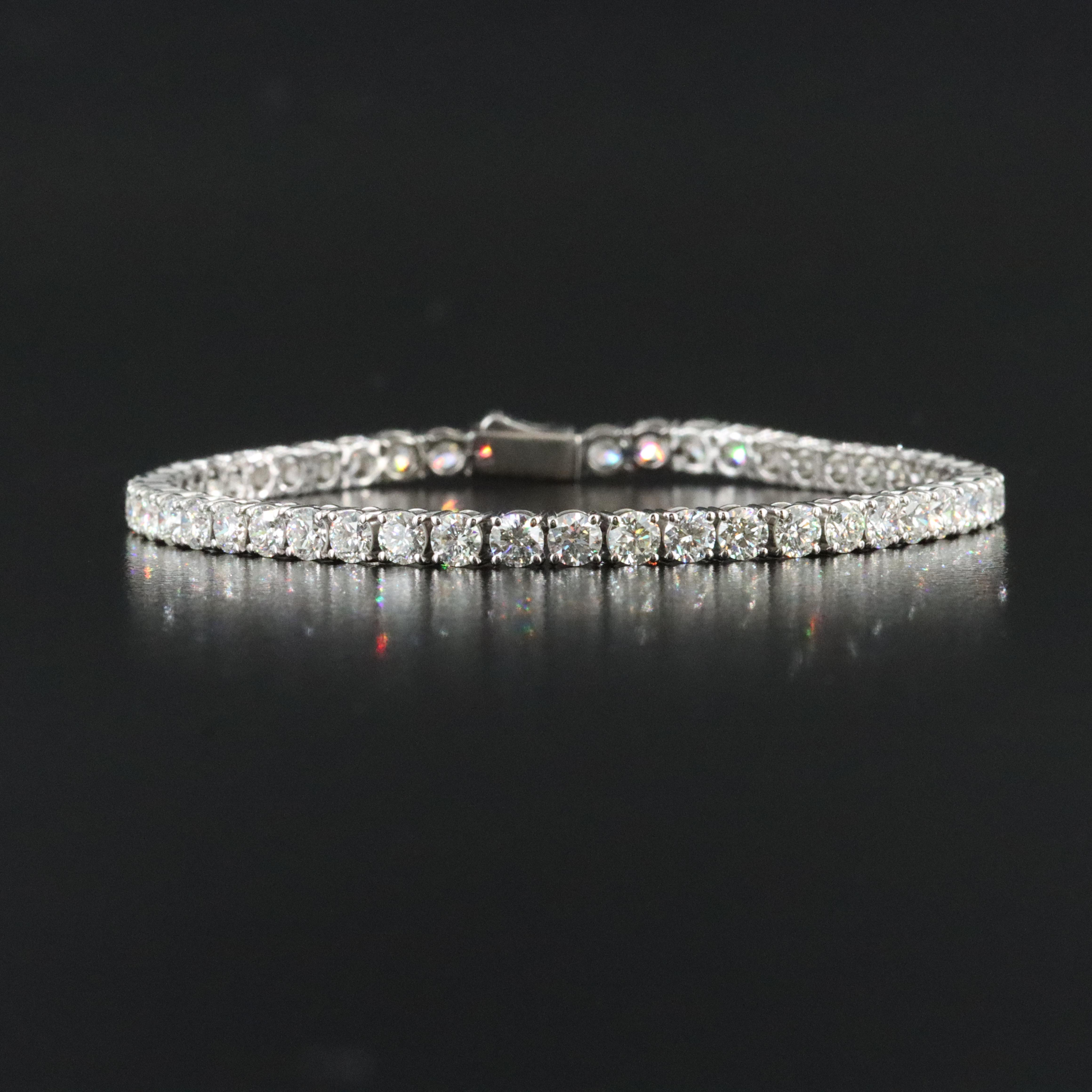 Platinum 7.35 CTW Diamond Line Bracelet