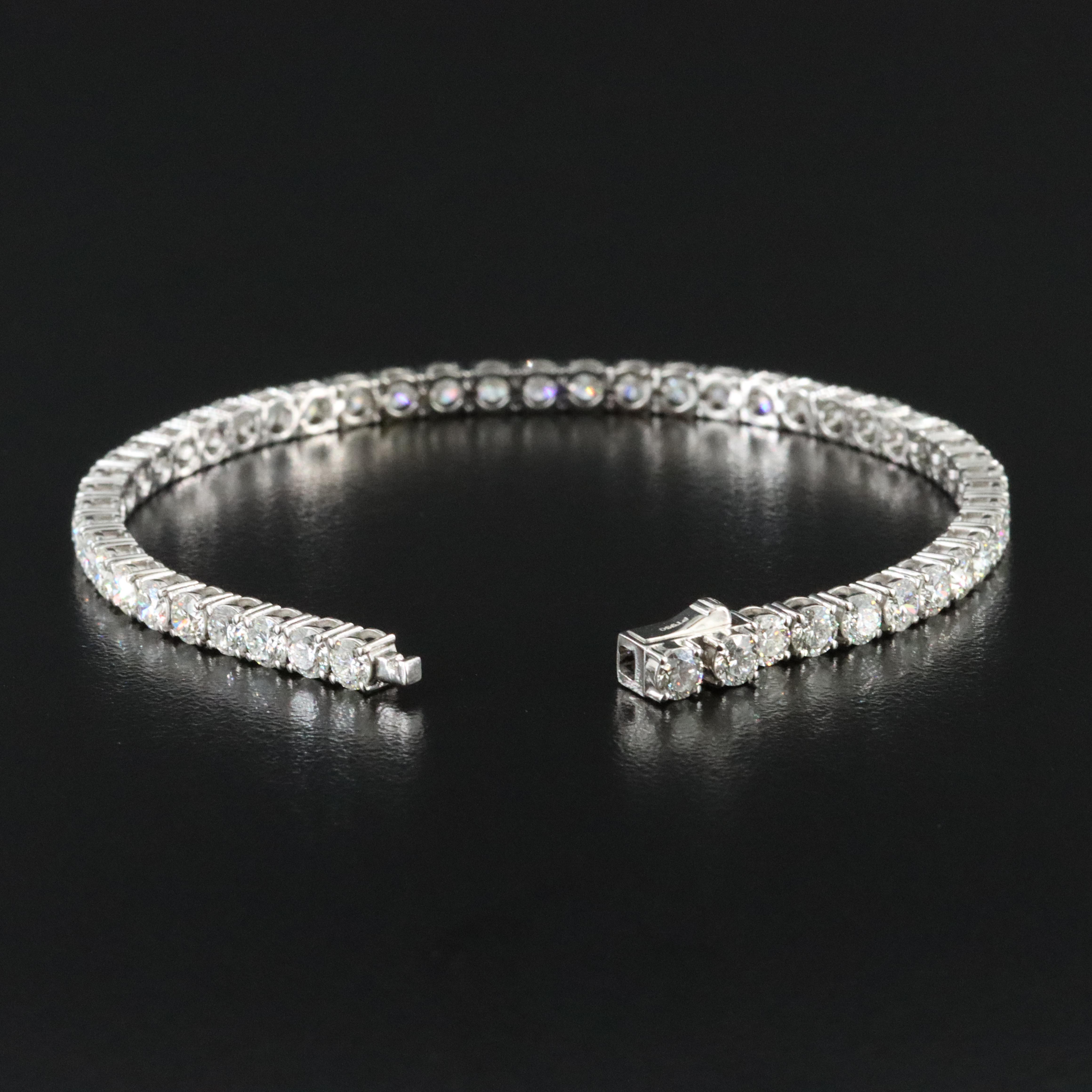 Platinum 7.35 CTW Diamond Line Bracelet