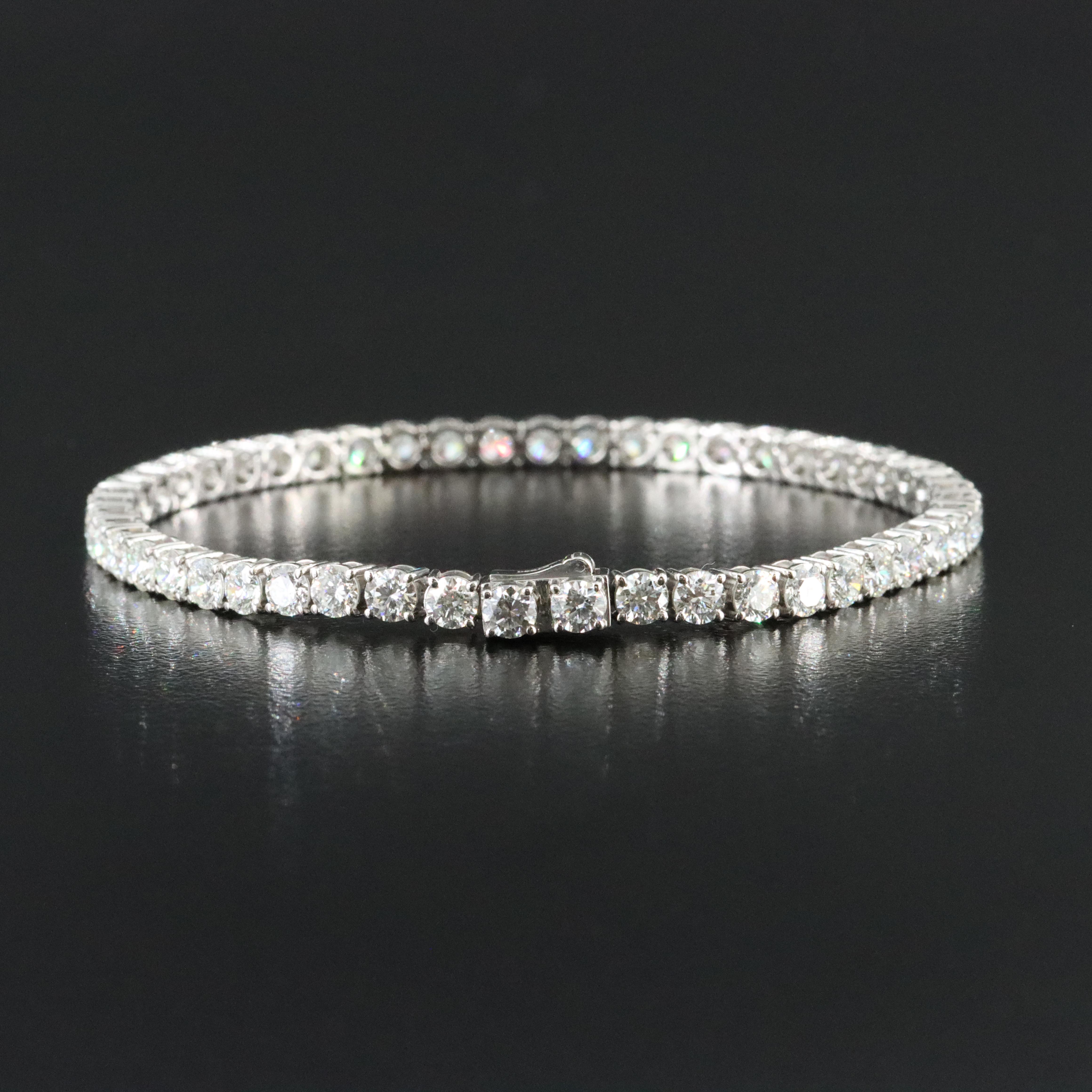 Platinum 7.35 CTW Diamond Line Bracelet