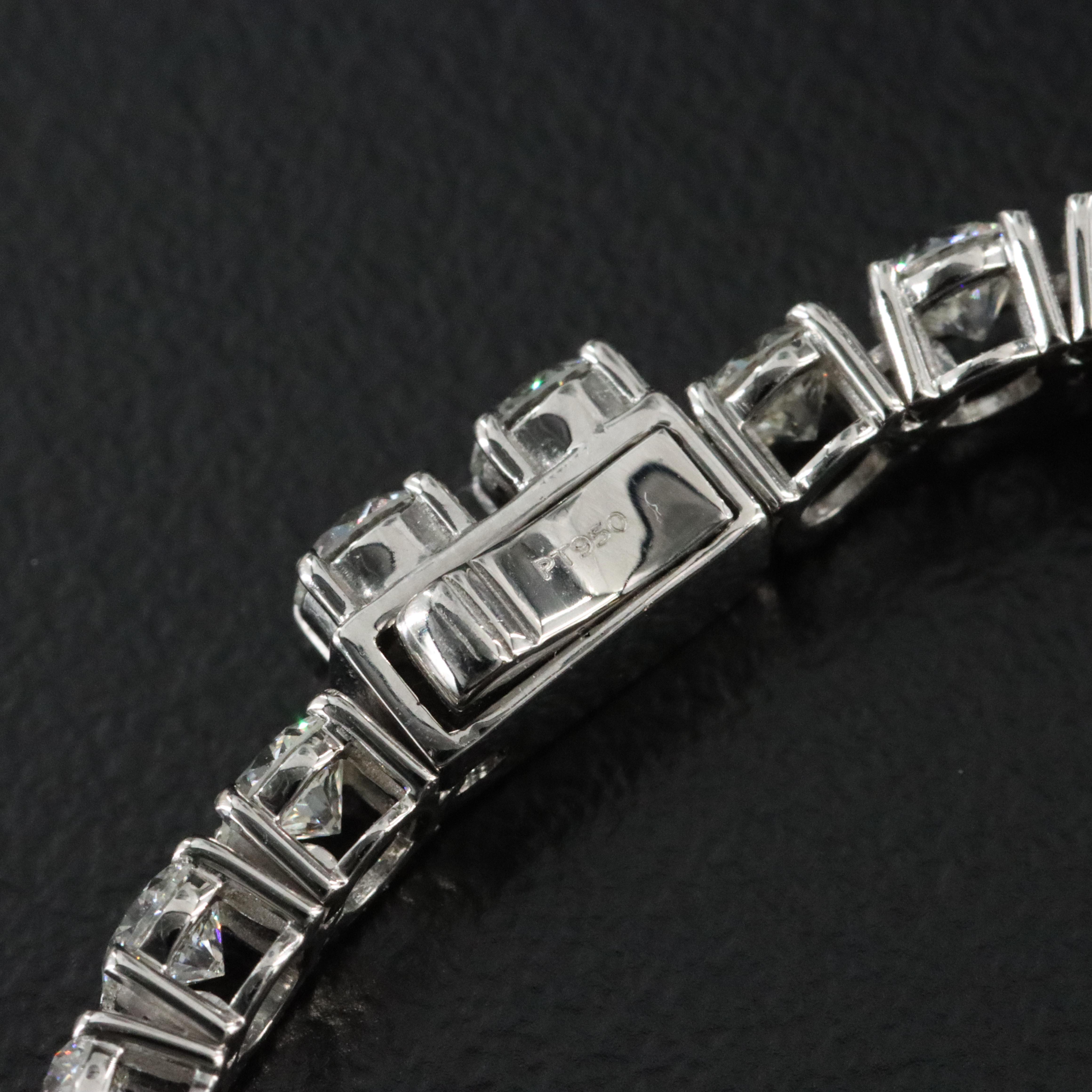 Platinum 7.35 CTW Diamond Line Bracelet