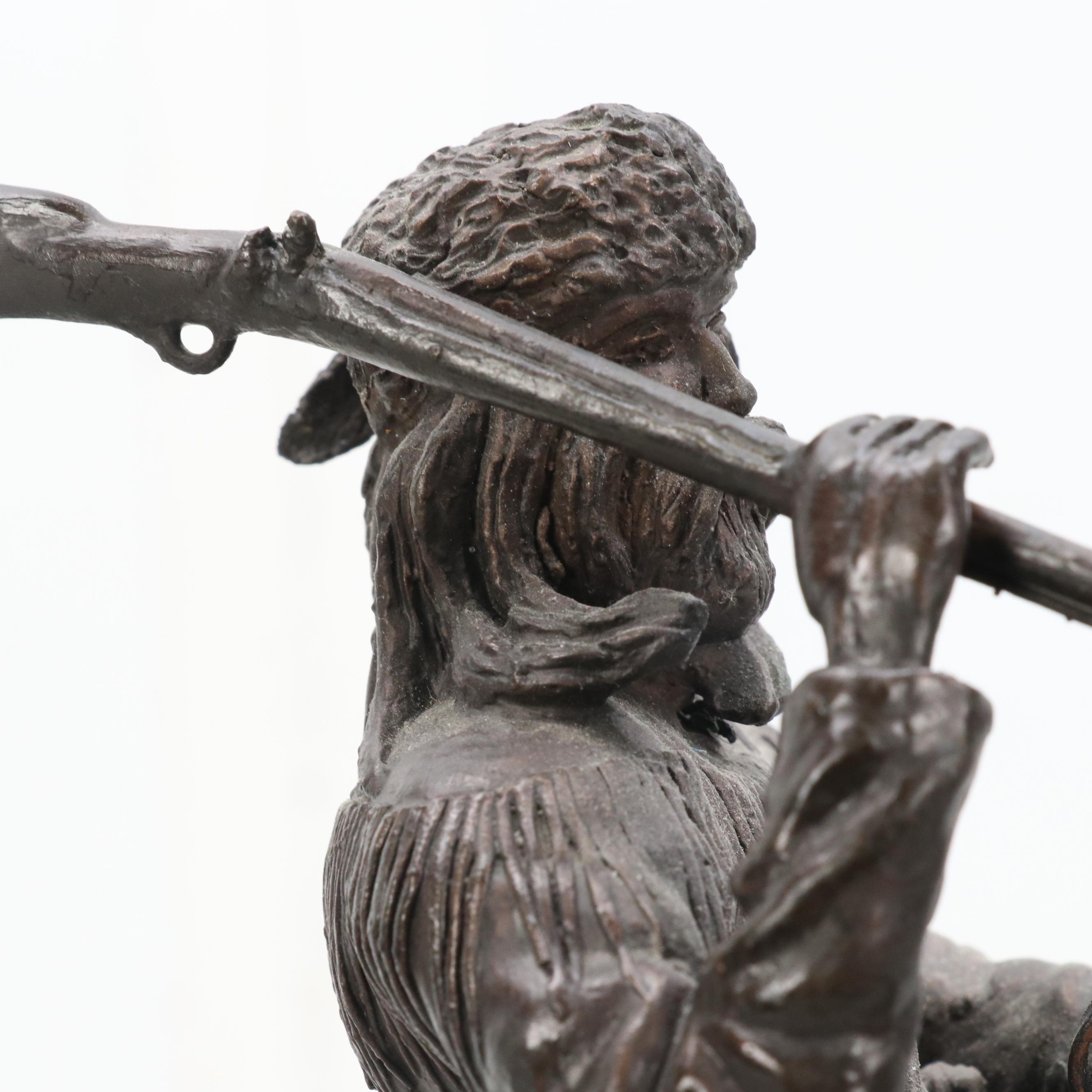 After Frederic Remington Patinated Bronze Sculpture "Hunter Trail"