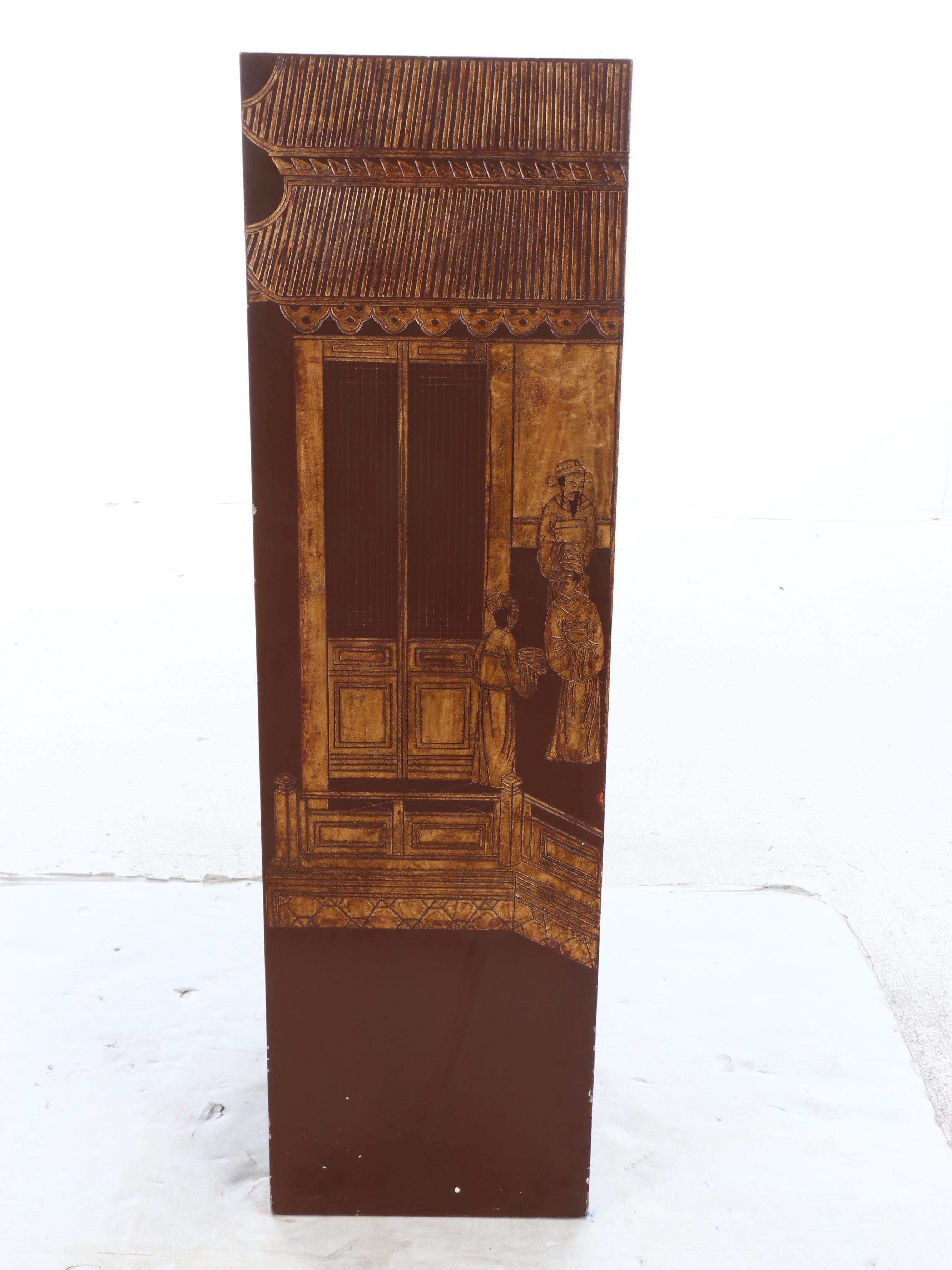 Chinese Style Caved Lacquered Wood Stand