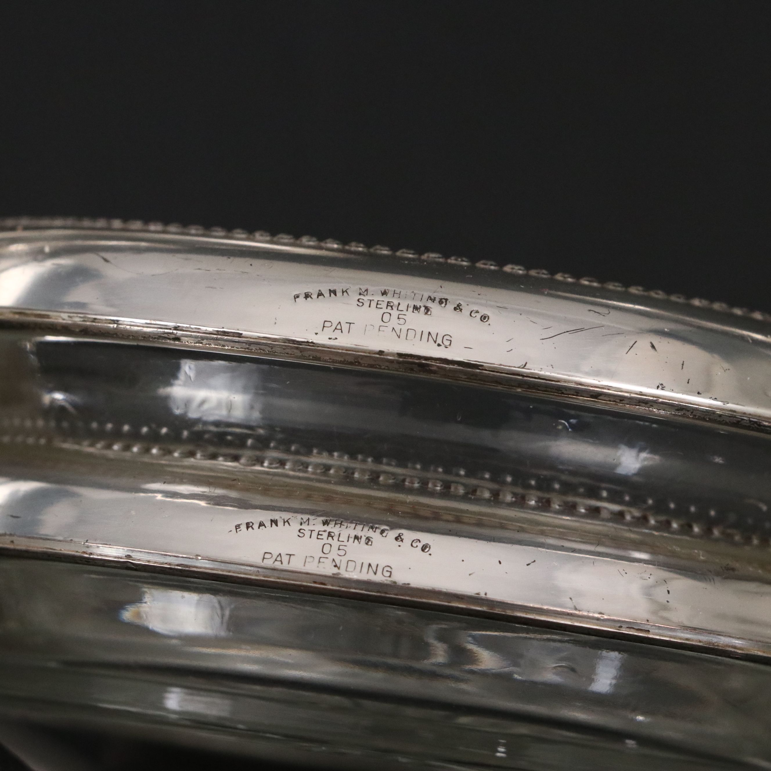 Frank M. Whiting Sterling Silver Rimmed Glass Coasters