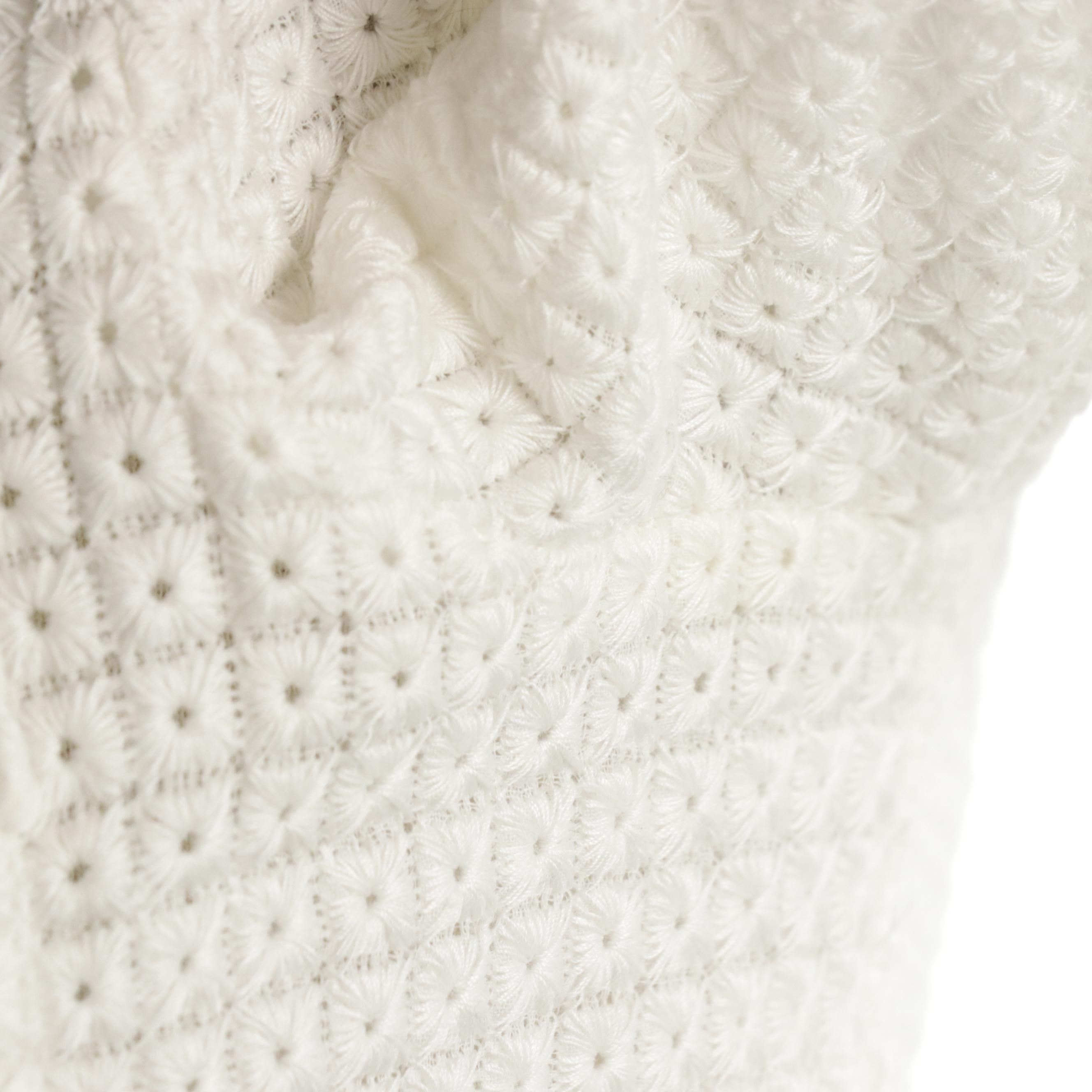 Chloé Fitted Short-Sleeve Blouse in White Textured Cotton