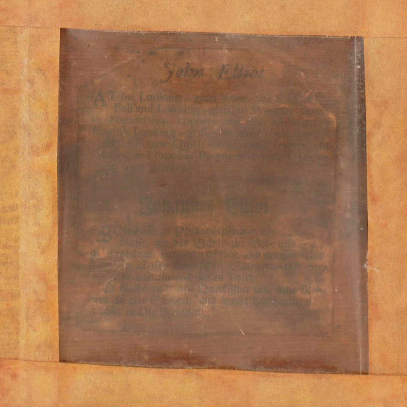 John Elliot Philadelphia Chippendale Mahogany Looking Glass, Circa 1796-1803