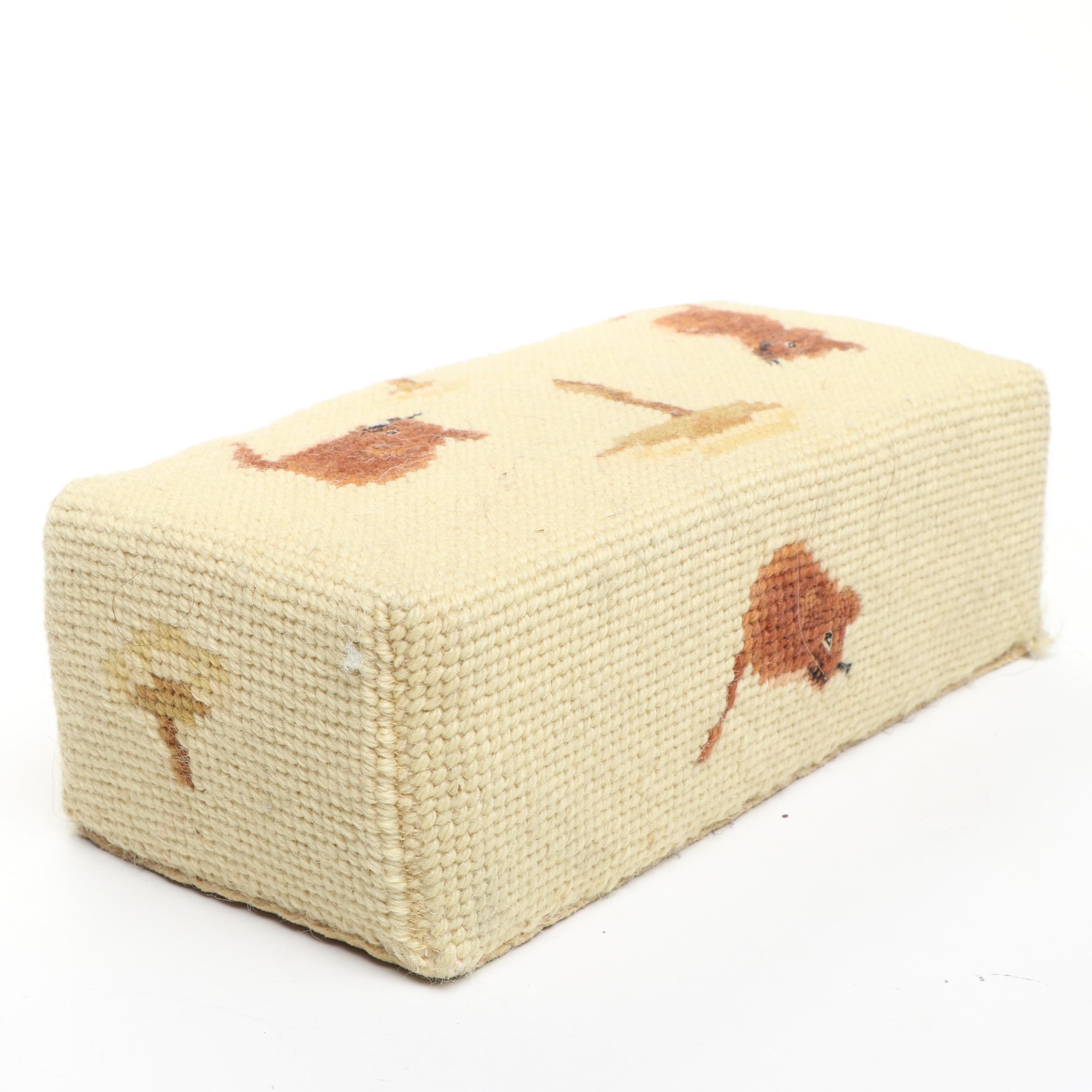 Needlepoint Mouse and Mushroom Doorstops, Mid to Late 20th Century